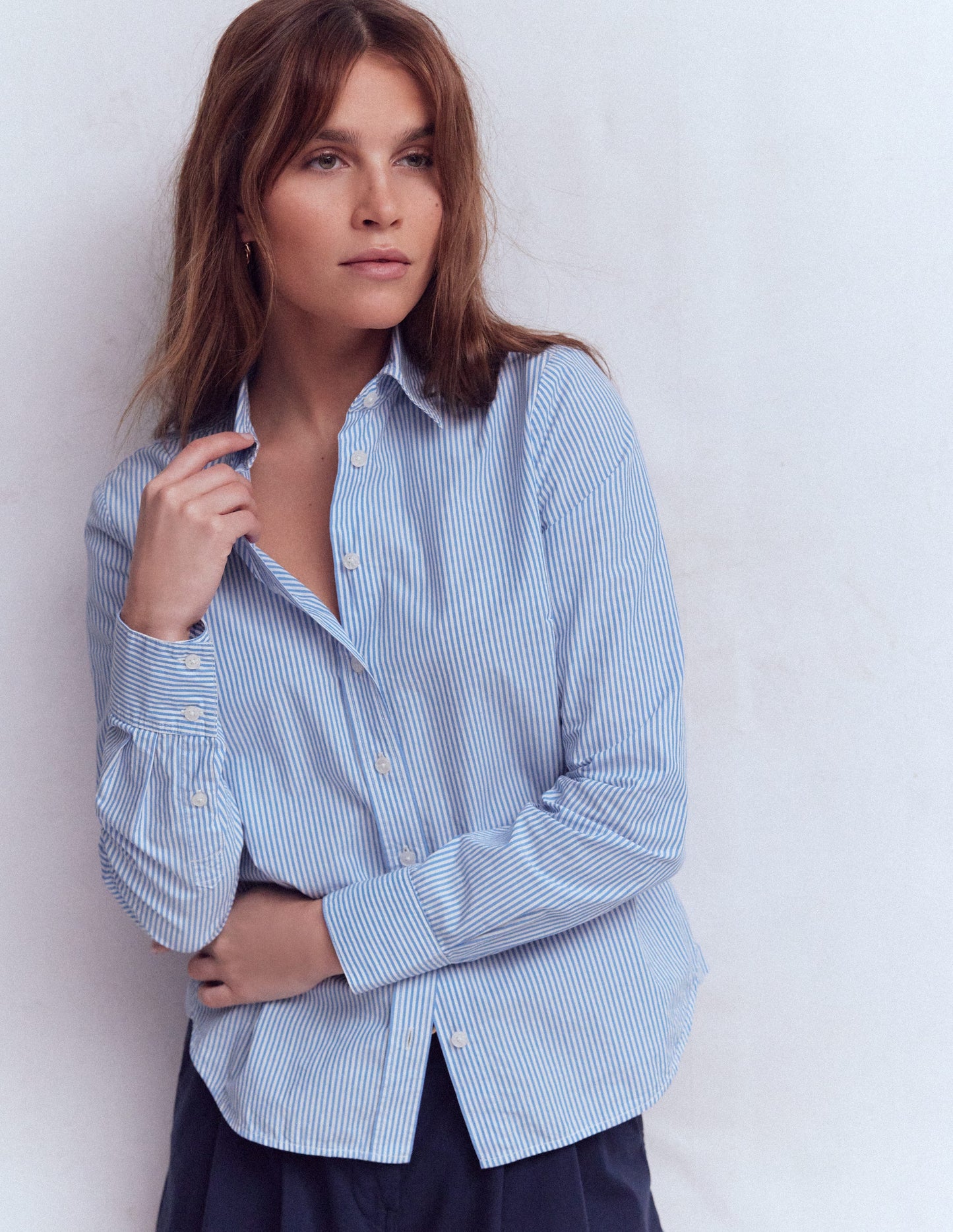 Chemise Sienna en coton-Bleu à Fines Rayures