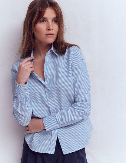 Chemise Sienna en coton-Bleu à Fines Rayures-5