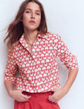 Chemise Sienna en coton-Ivoire, motif Heart Link