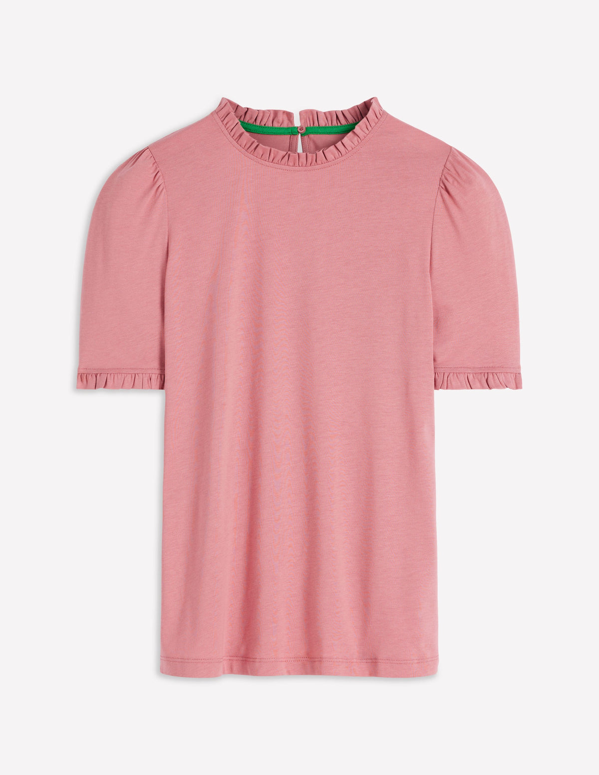 Superweiches T-Shirt mit Rüschendetail-Vintagerosa - Image 6