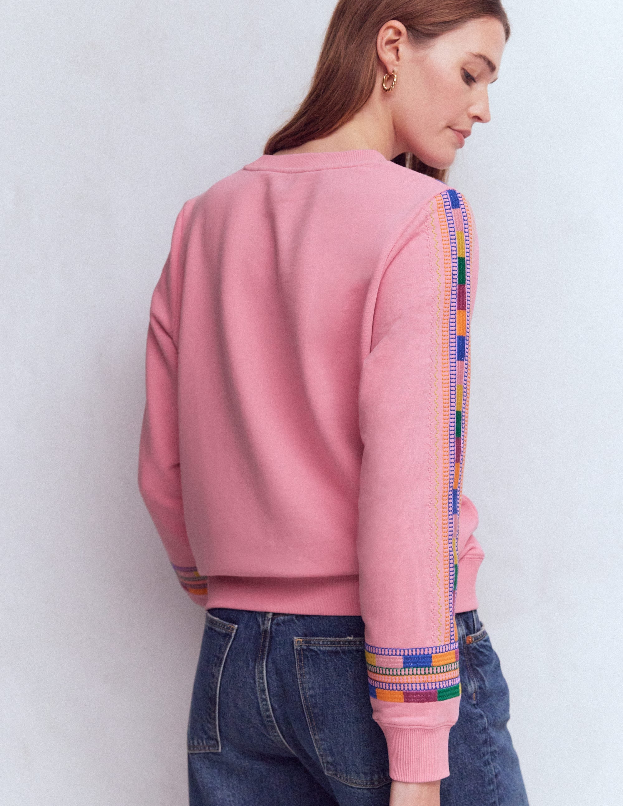 Sweat Hannah brodé-Broderie rose orchidée - Image 3