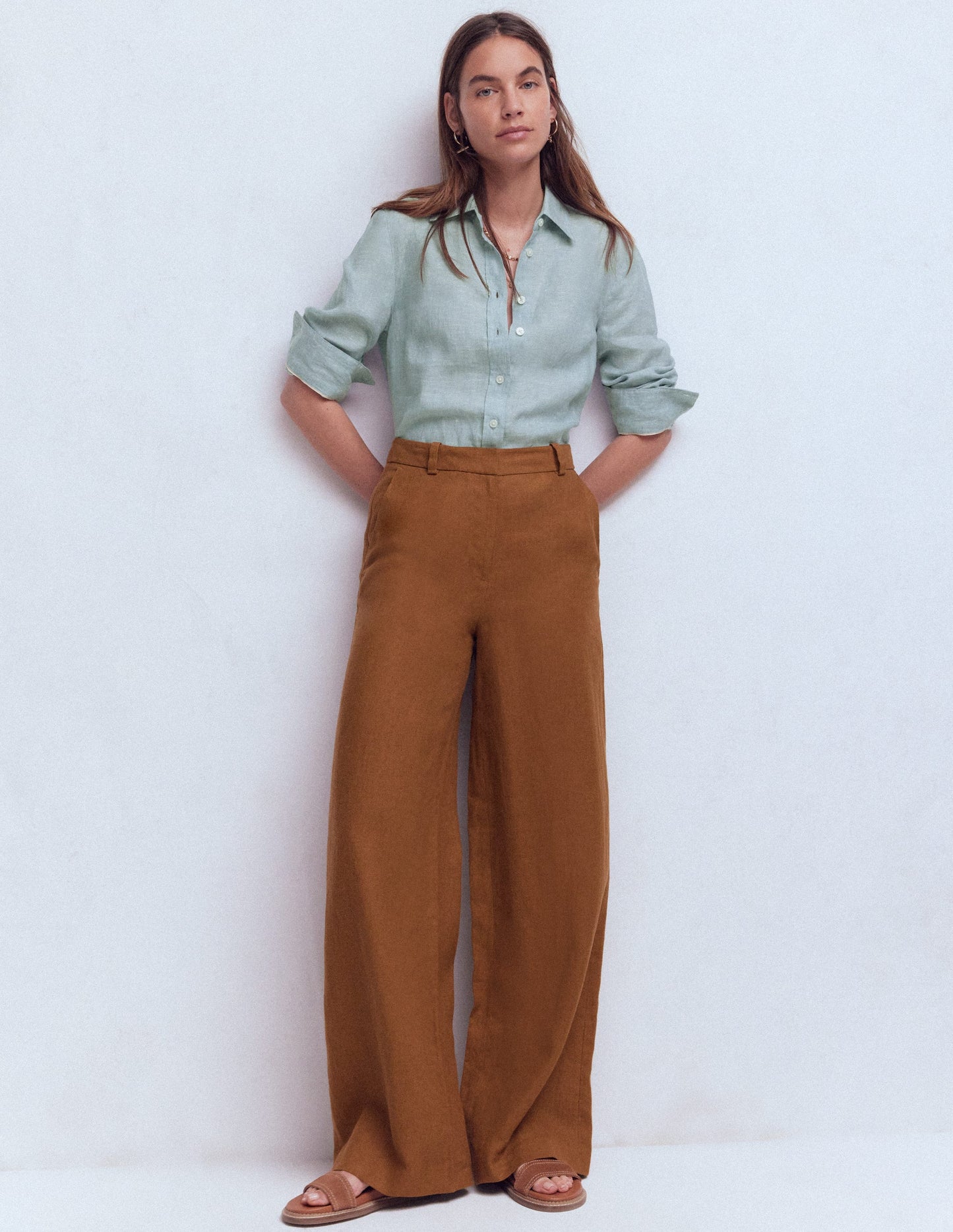 Sienna Leinenhemd-Turmalin Chambray