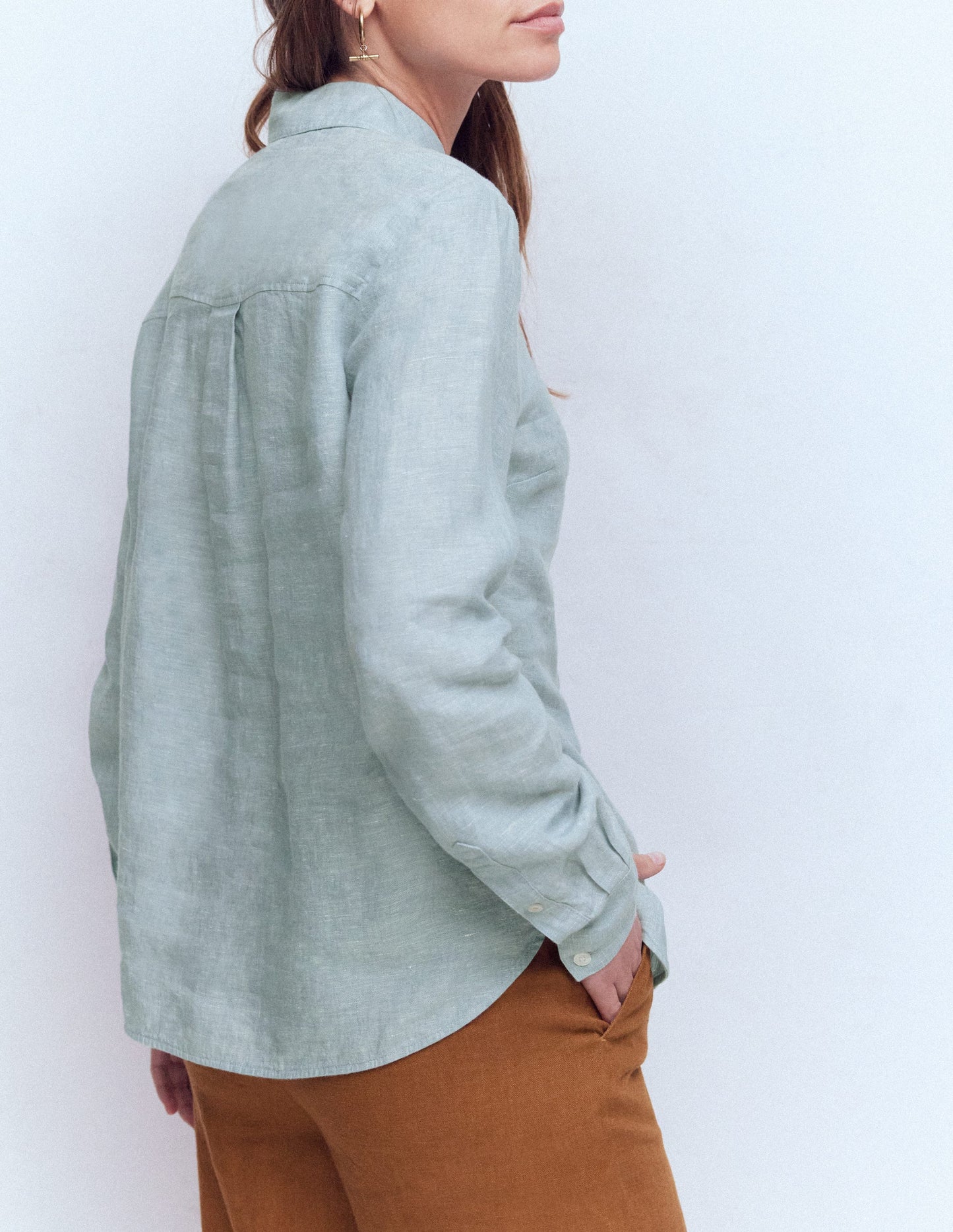 Sienna Leinenhemd-Turmalin Chambray