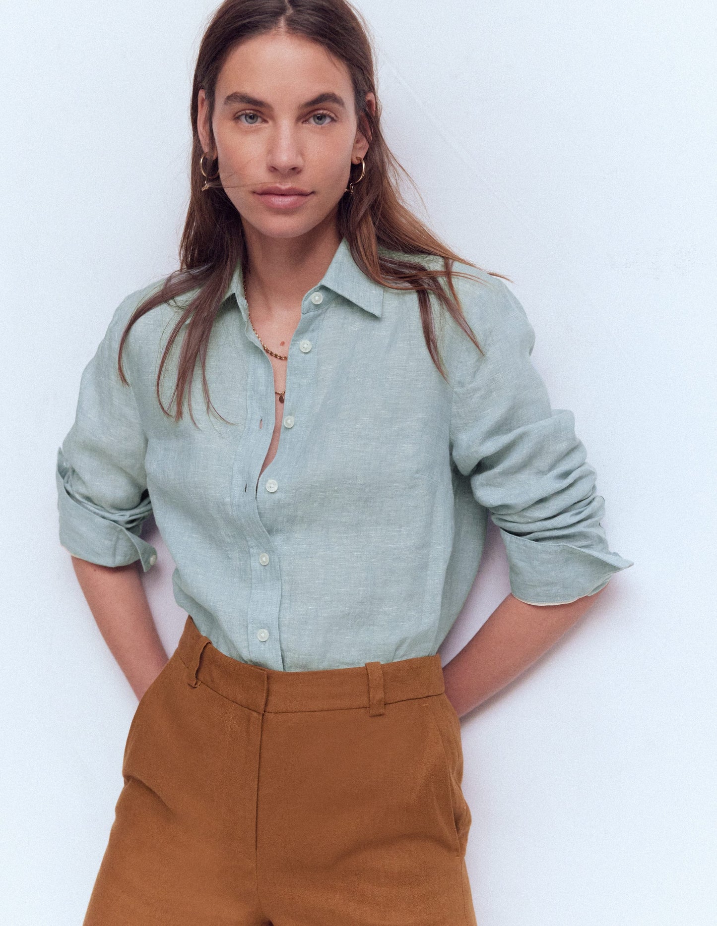 Sienna Leinenhemd-Turmalin Chambray