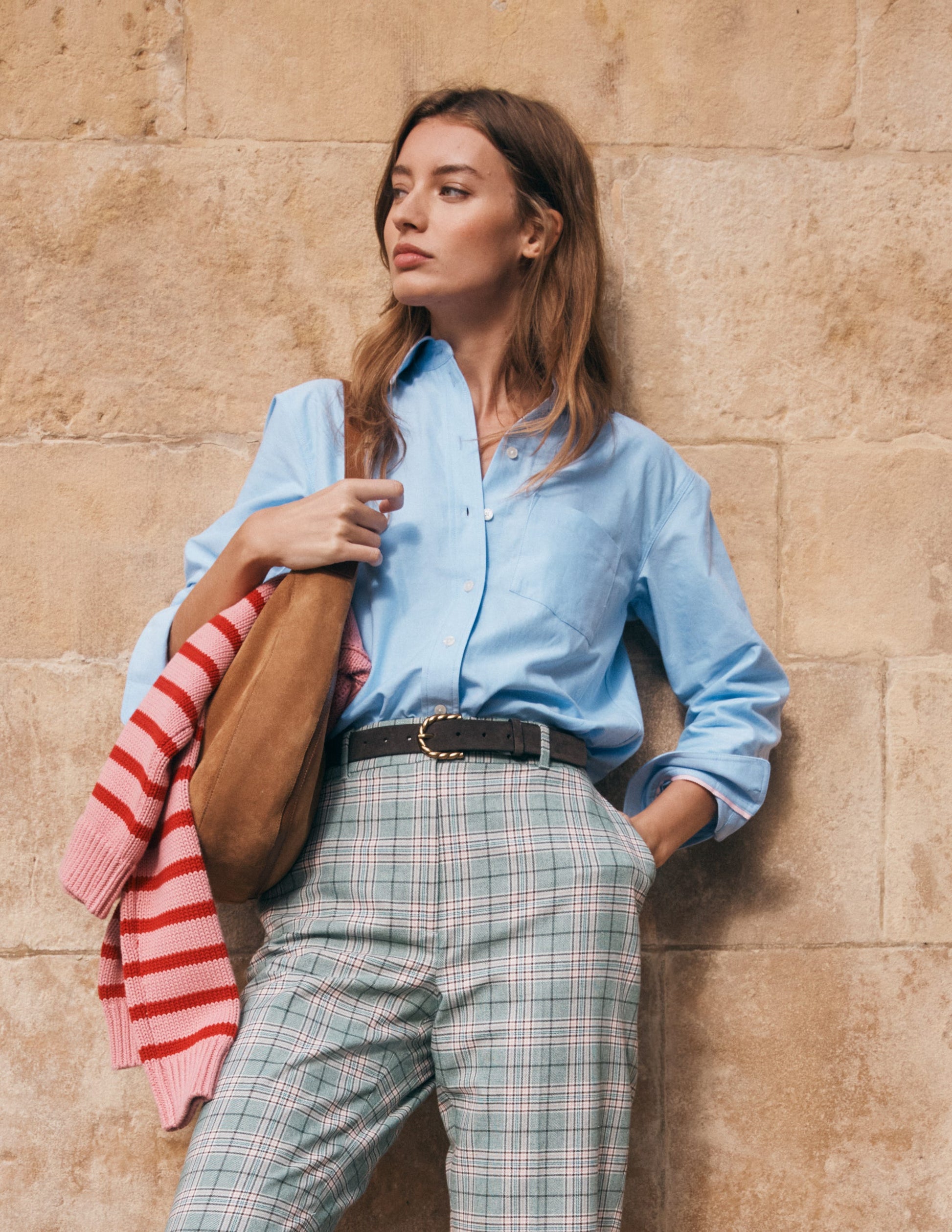 Sadie Lockeres Baumwollhemd-Oxford-Blau-7