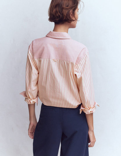 Chemise décontractée Sadie en coton-Rayé pêle-mêle rose-3
