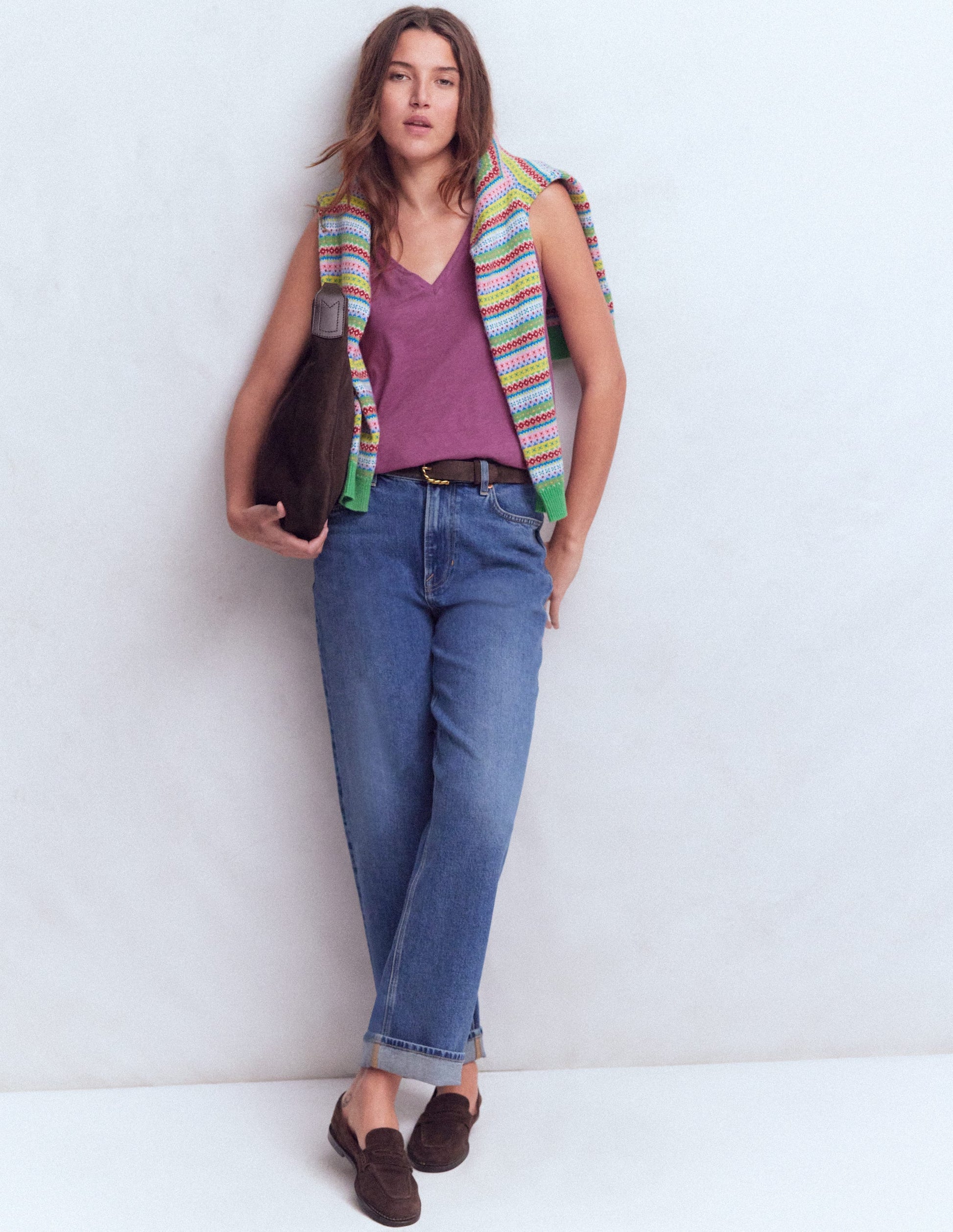 Flammgarn-Top mit V-Ausschnitt-Zwetschge-4