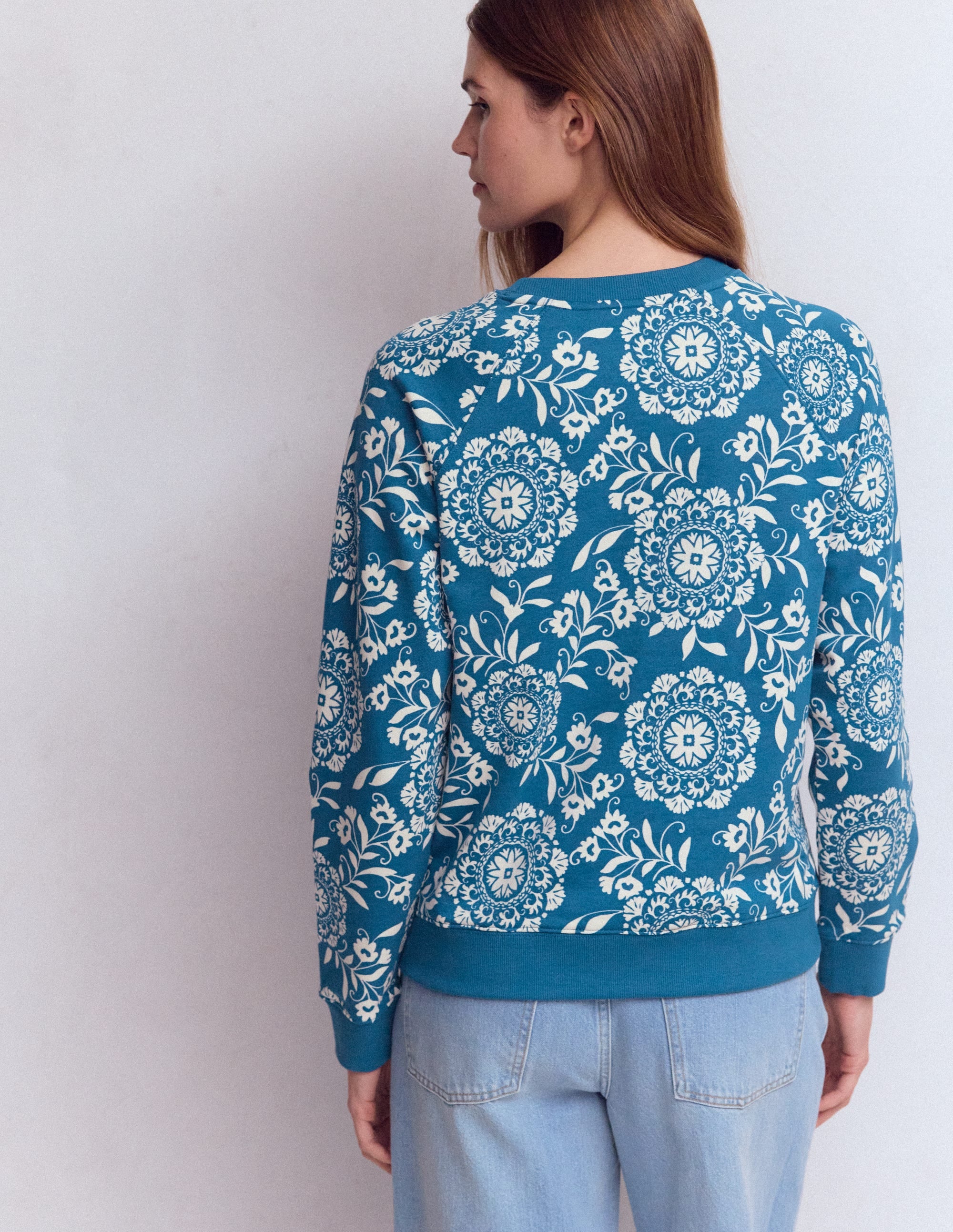 Rosa Bedrucktes Sweatshirt-Dekorative Blüten - Image 3