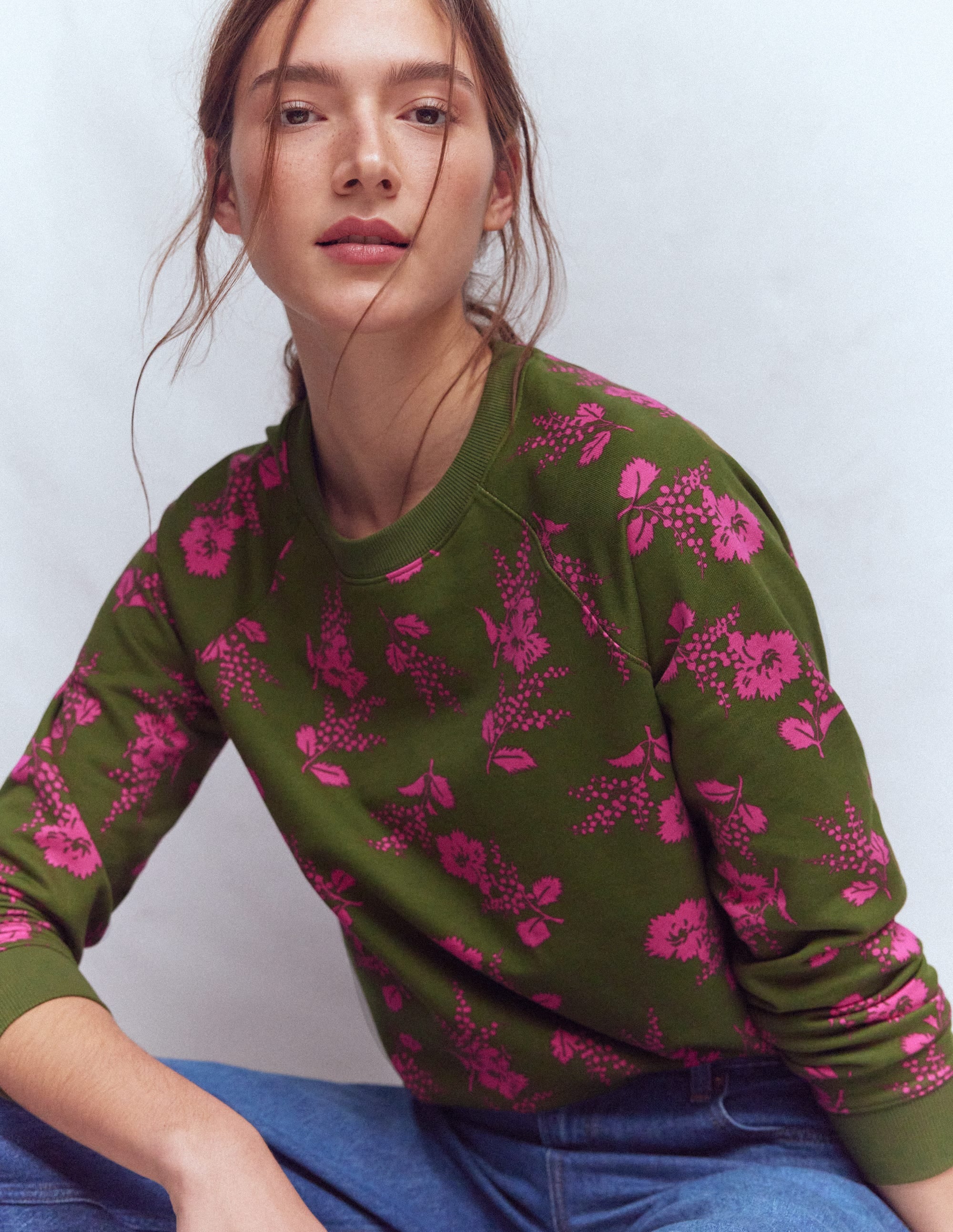 Emi Printed Sweatshirt-Mayfly, Blossomy Sprig Medium - Image 1