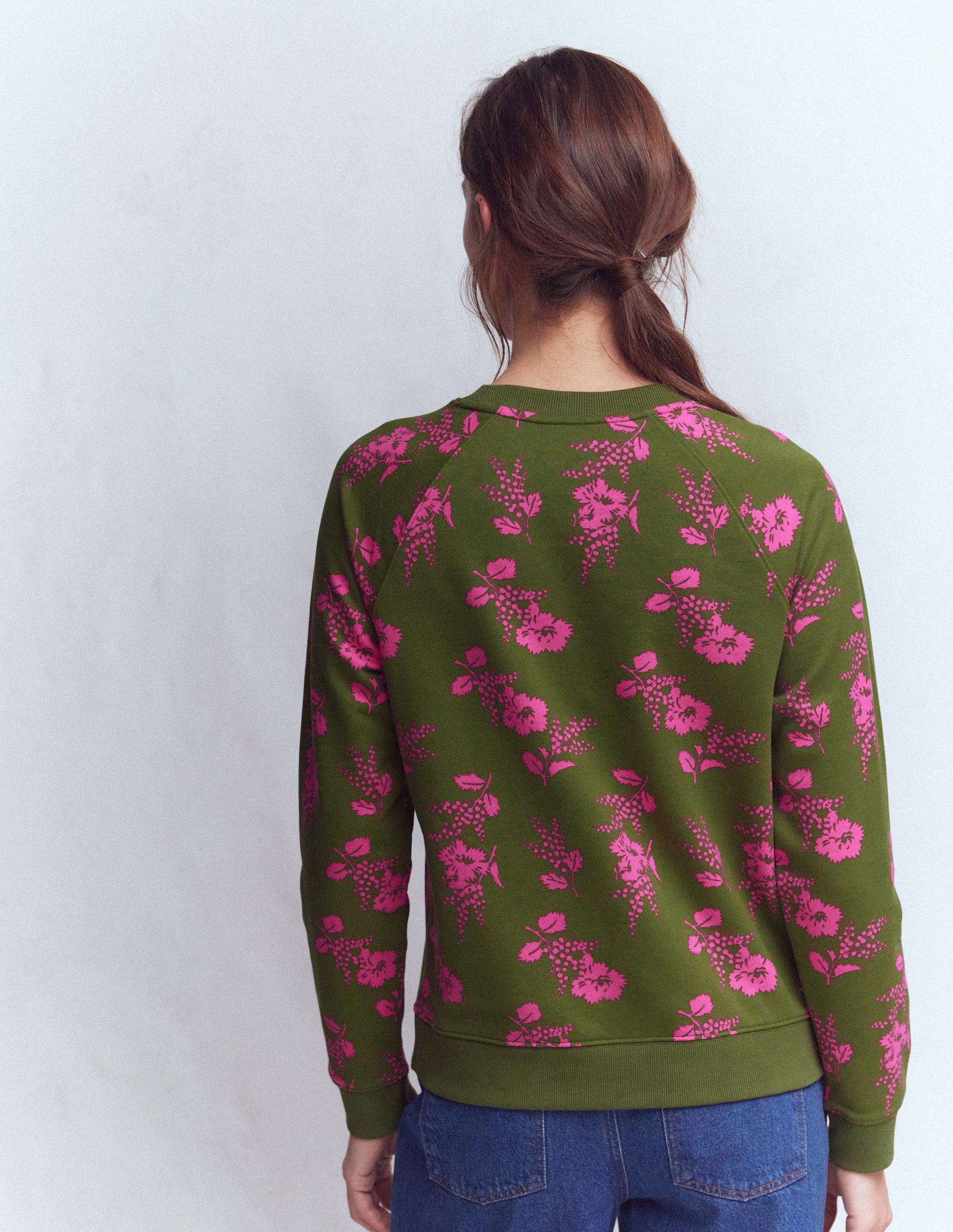 Sweat Rosa à imprimé-Éphémère, motif Blossomy Sprig moyen-3