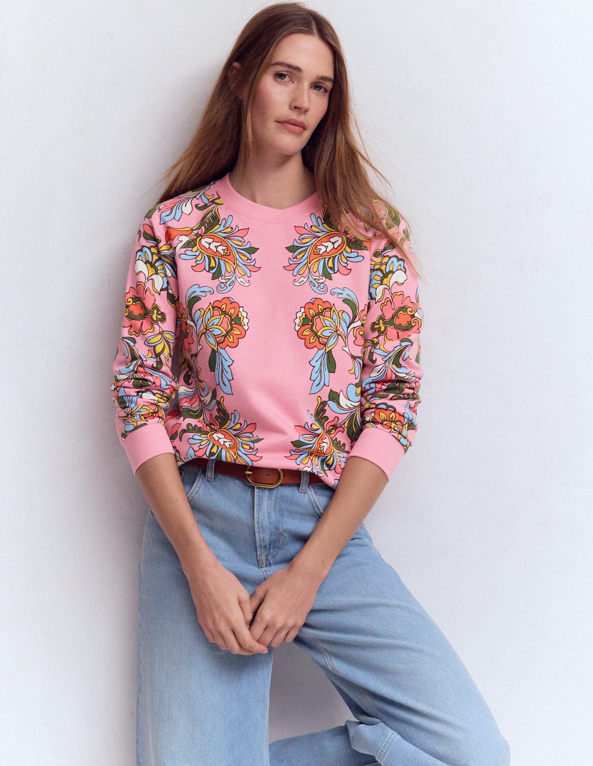 Emi Printed Sweatshirt-Multi, Botanical Flourish - Image 4