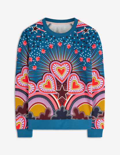 Sweat Rosa à imprimé-Multi, motif Starburst Heart-5