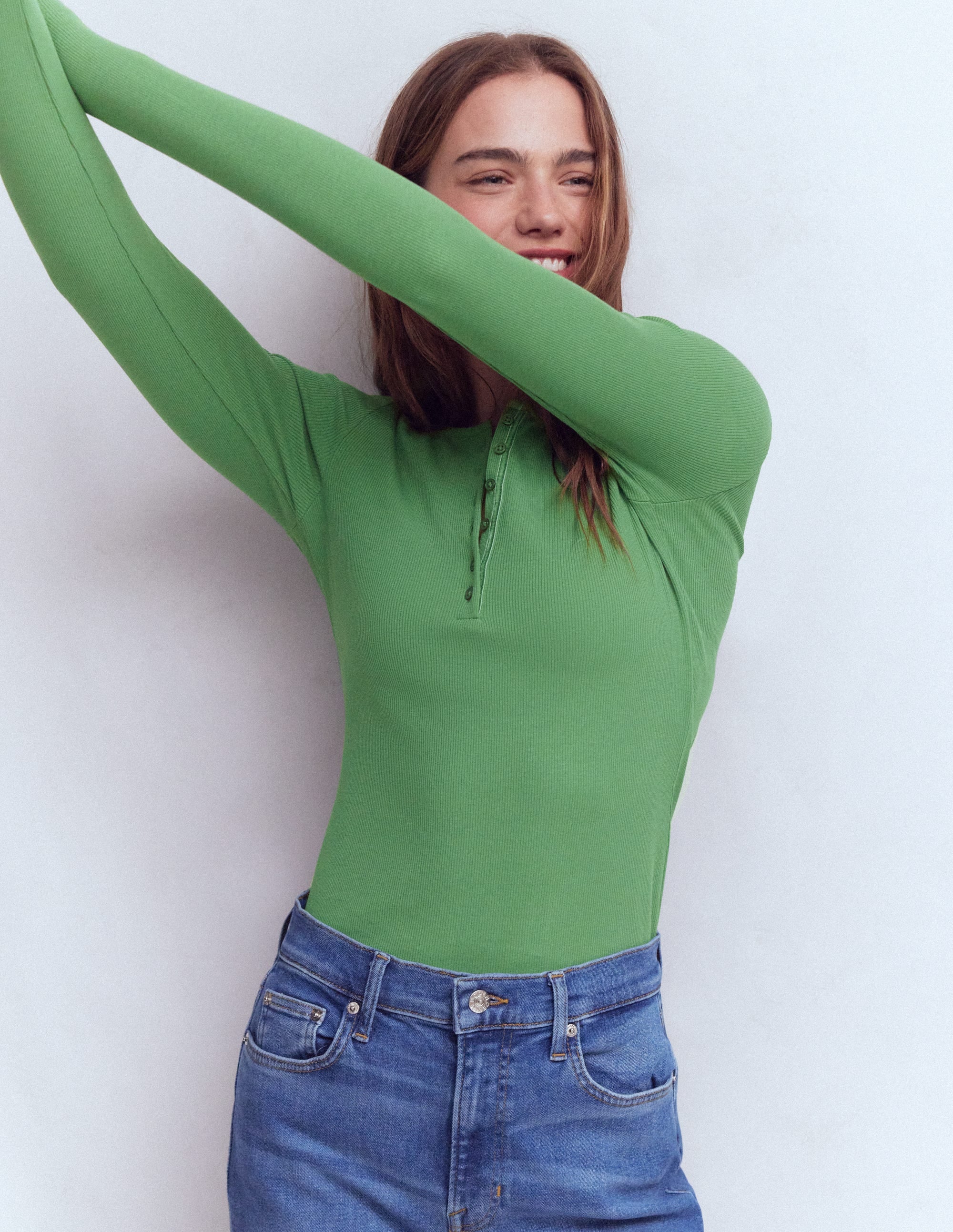 Henley-Shirt aus Rippstrick-Weidengrün - Image 4
