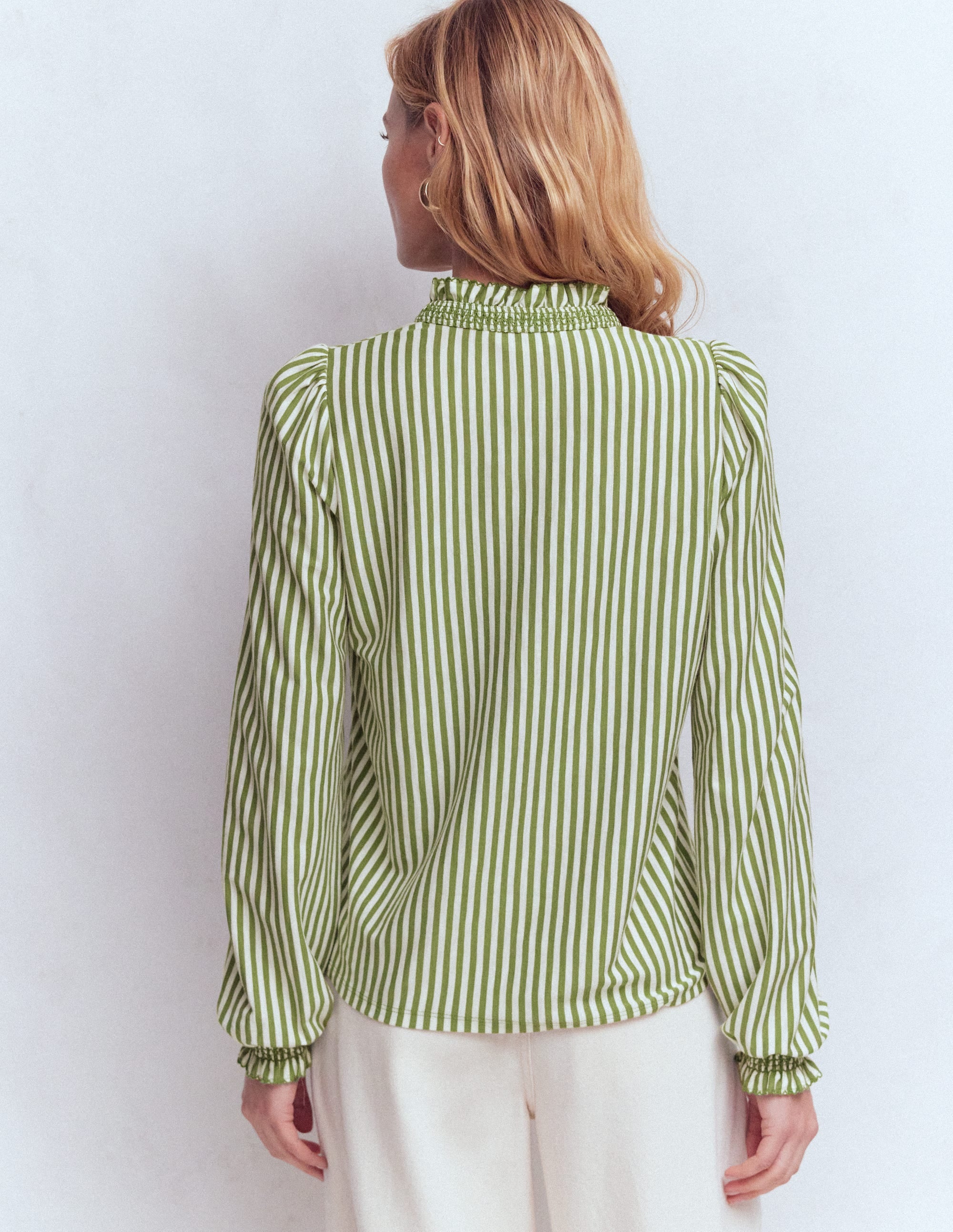 Chemise Effie à smocks-Rayé aneth - Image 3