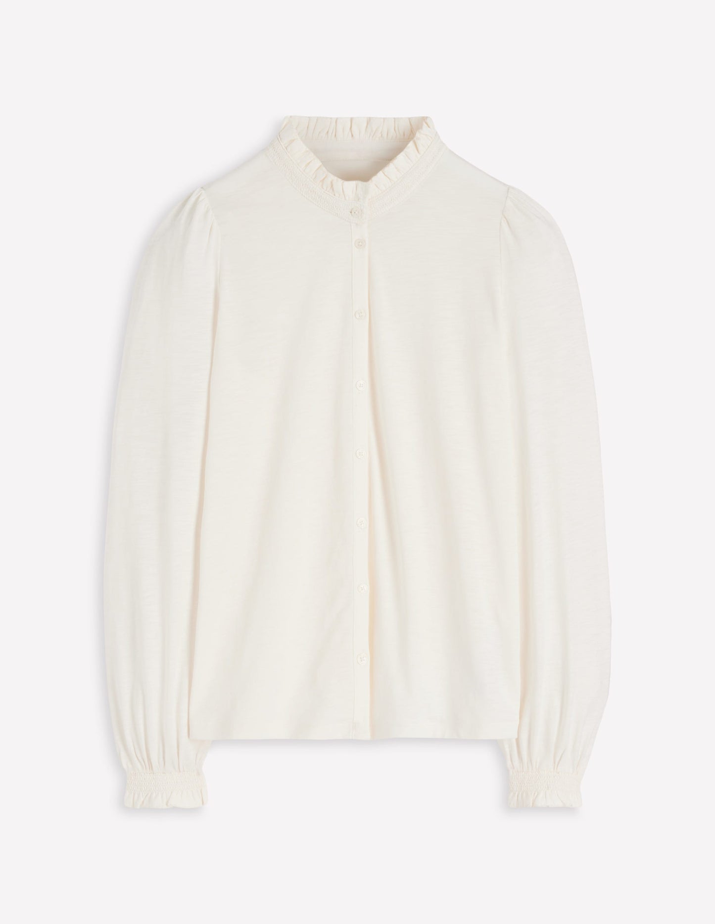 Effie Smocked Detail Shirt-Ivory