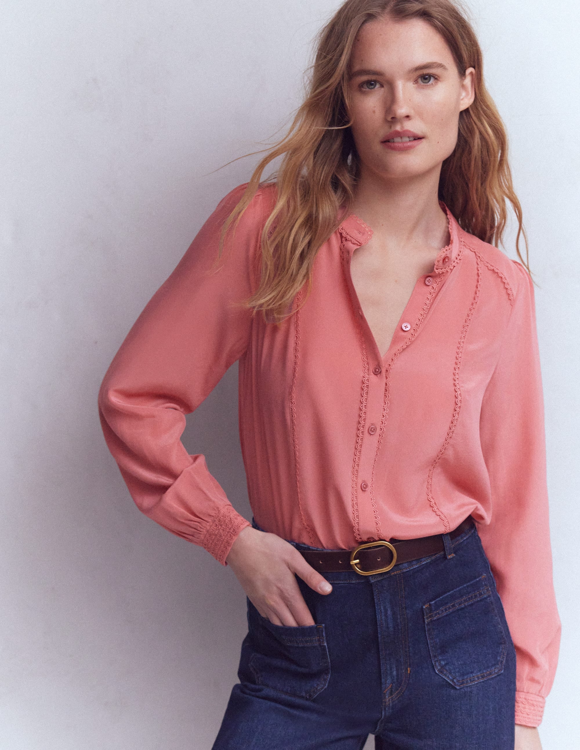 Rhea Seidenoberteil mit Besatz-Vintagerosa - Image 4