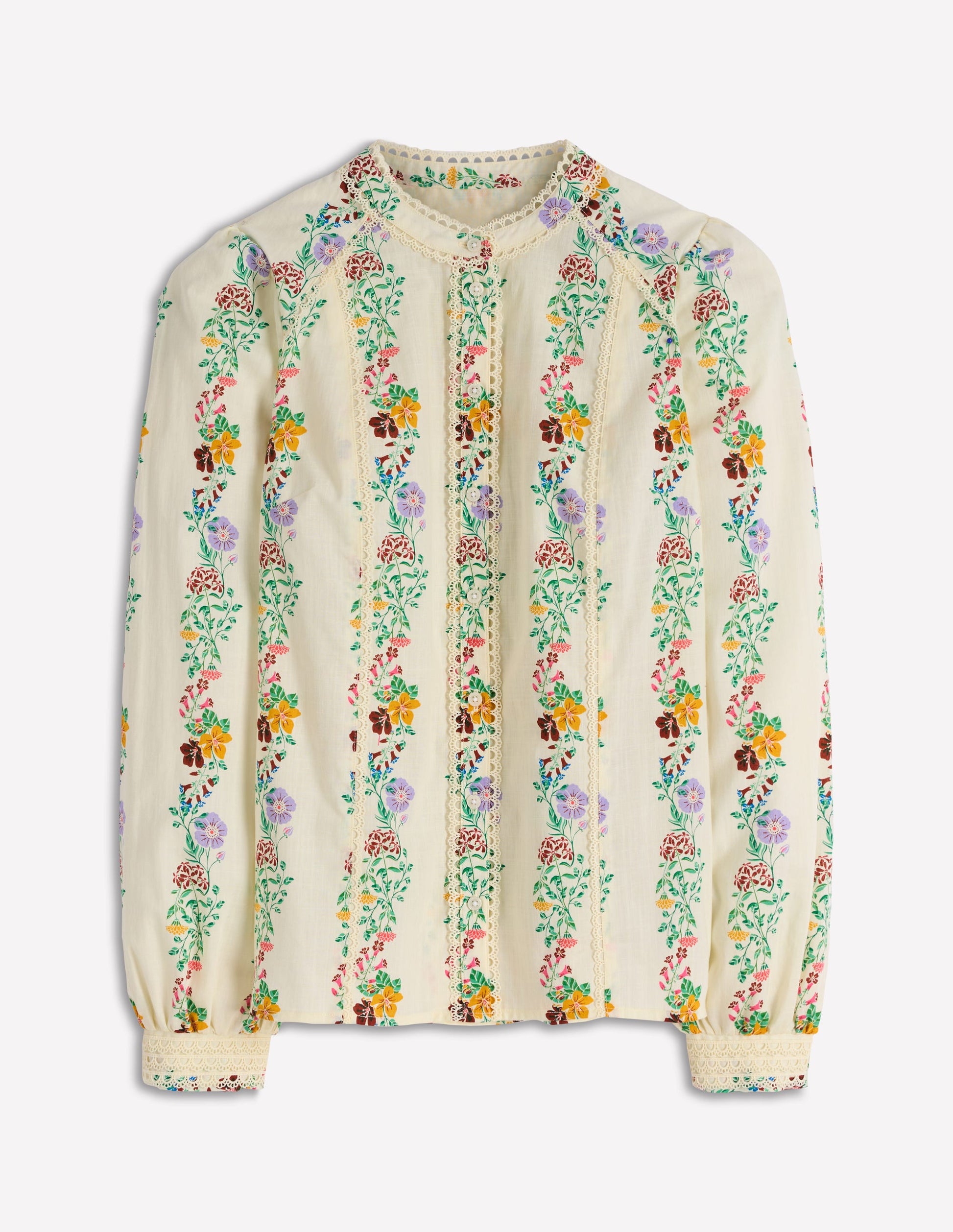 Top Rhea en coton à détails intégrés-Multi, motif Blossom Trail-7