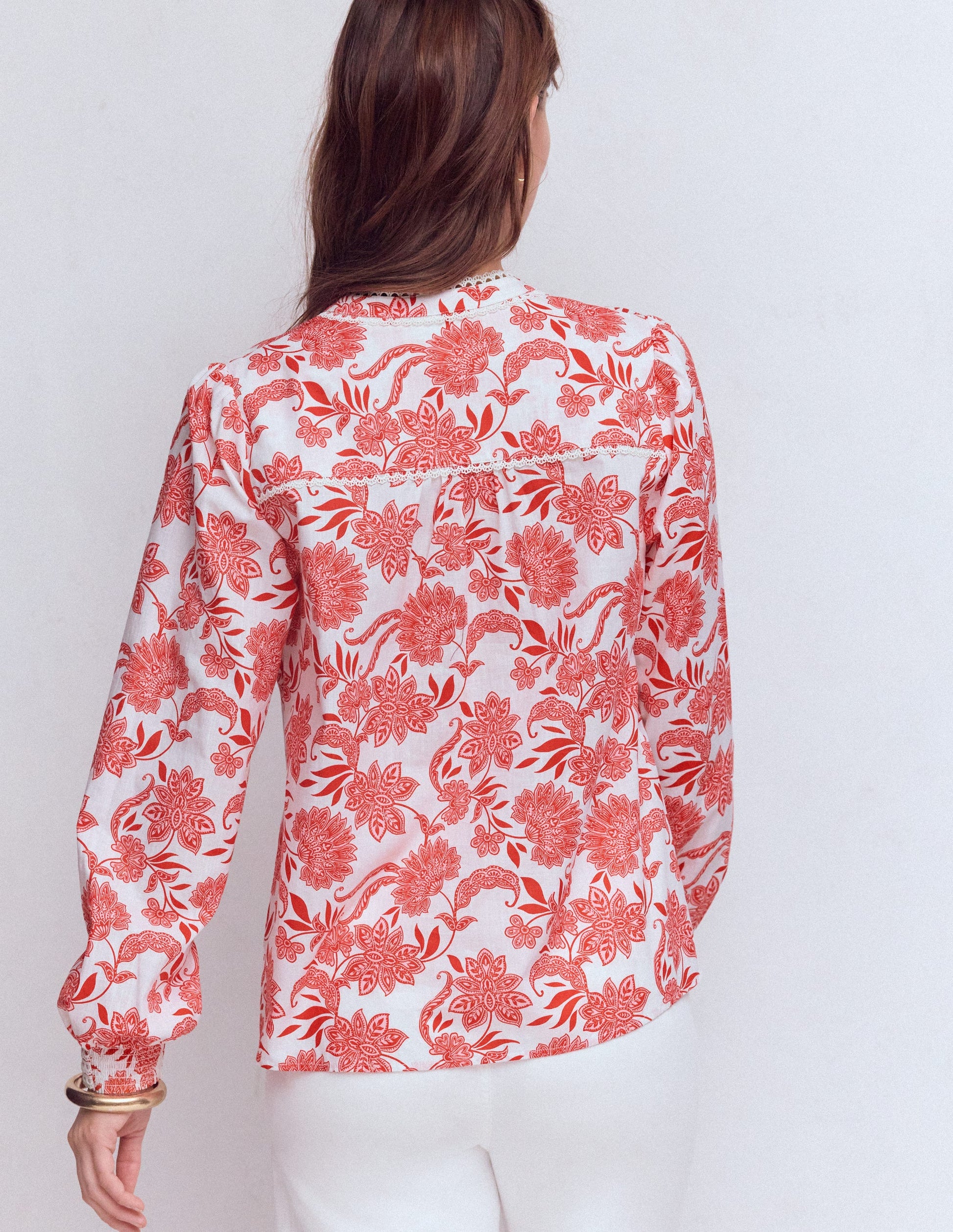 Rhea Baumwolloberteil mit Besatz-Orchideenrosa, Elegante Blüte-3