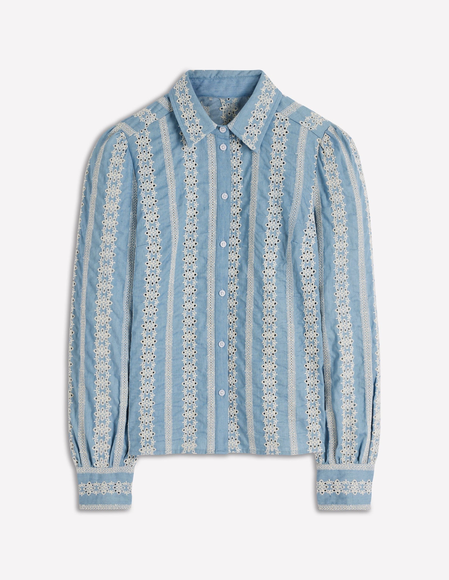 Chemise Cara en jean-Broderie anglaise