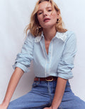 Chemise Cara en coton-Rayé bleu et blanc