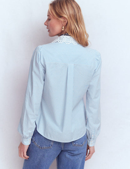 Cara Baumwollhemd-Blau/Weiß, Gestreift-3