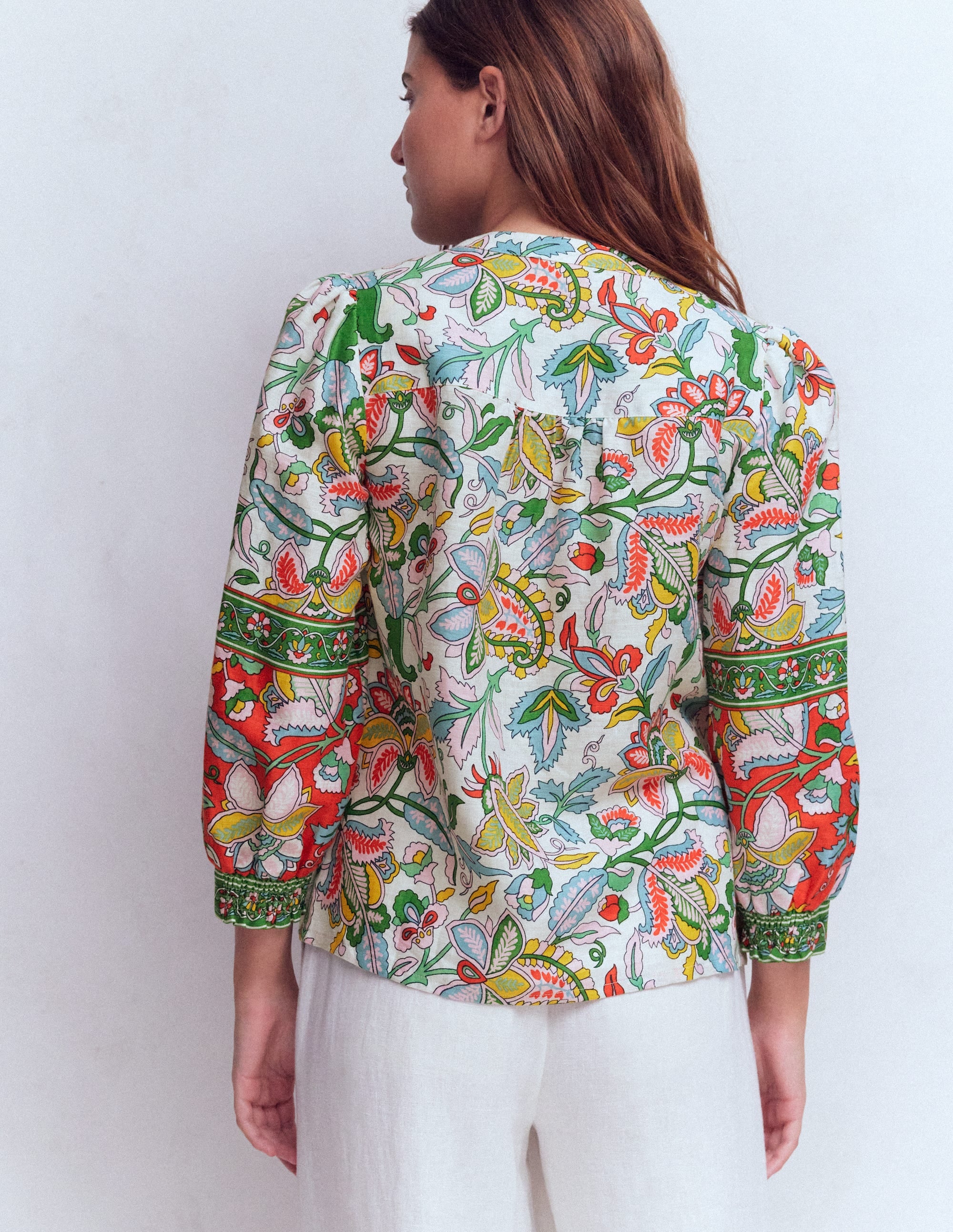 Top Alicia en lin-Multi, motif Botanical Trail - Image 3
