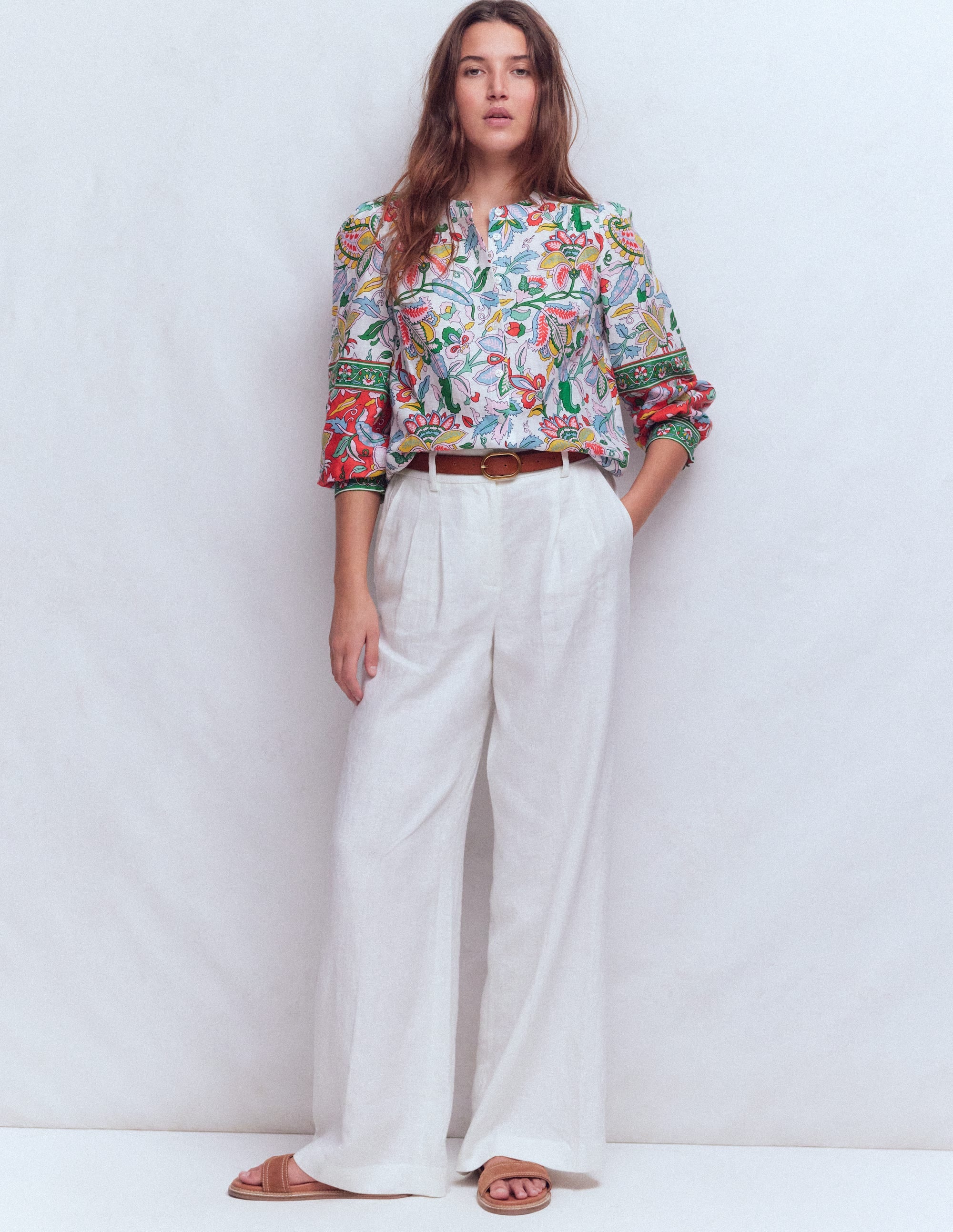 Top Alicia en lin-Multi, motif Botanical Trail - Image 4