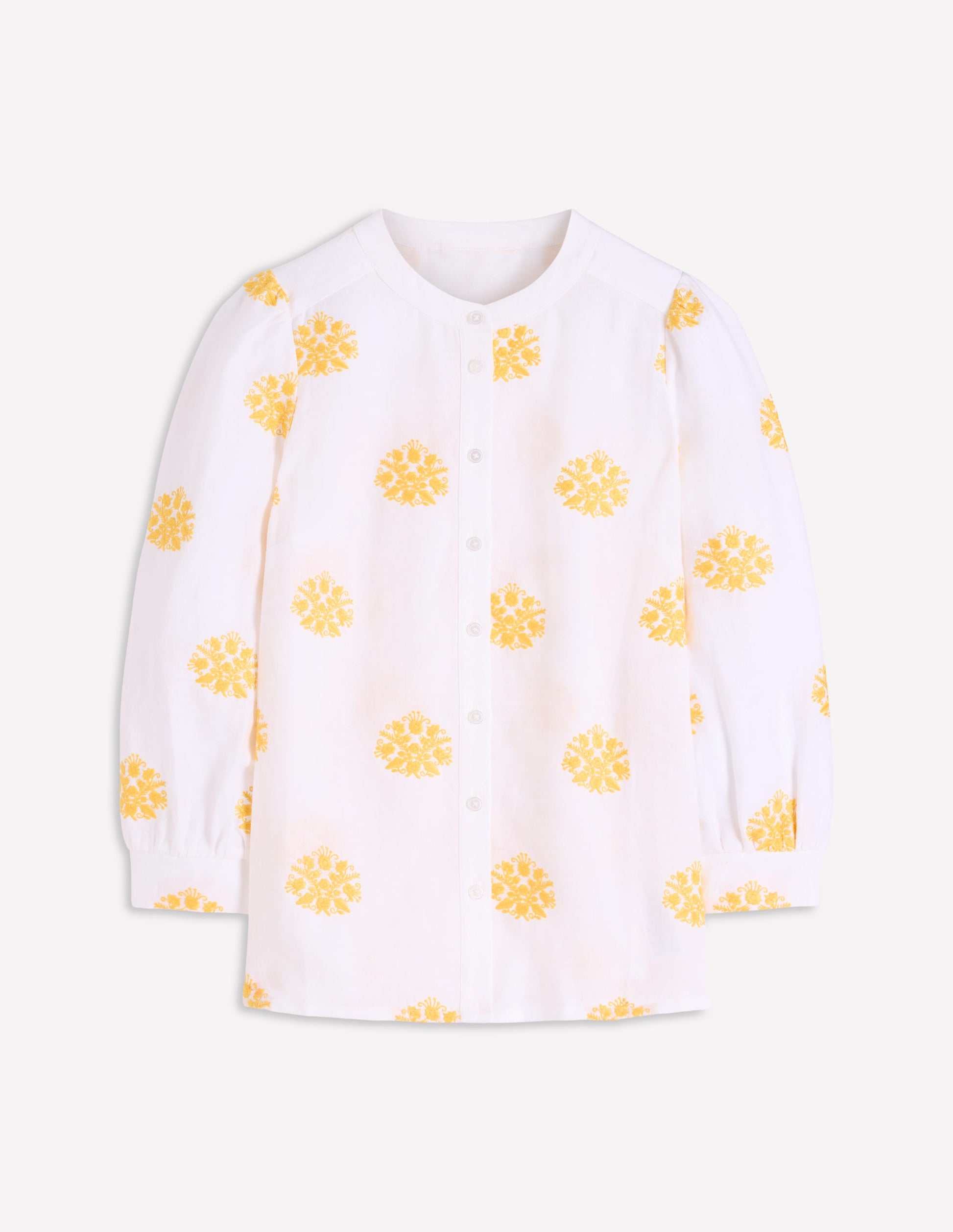 Alicia Oberteil aus Leinen-Weiß, Blumenstickerei-6