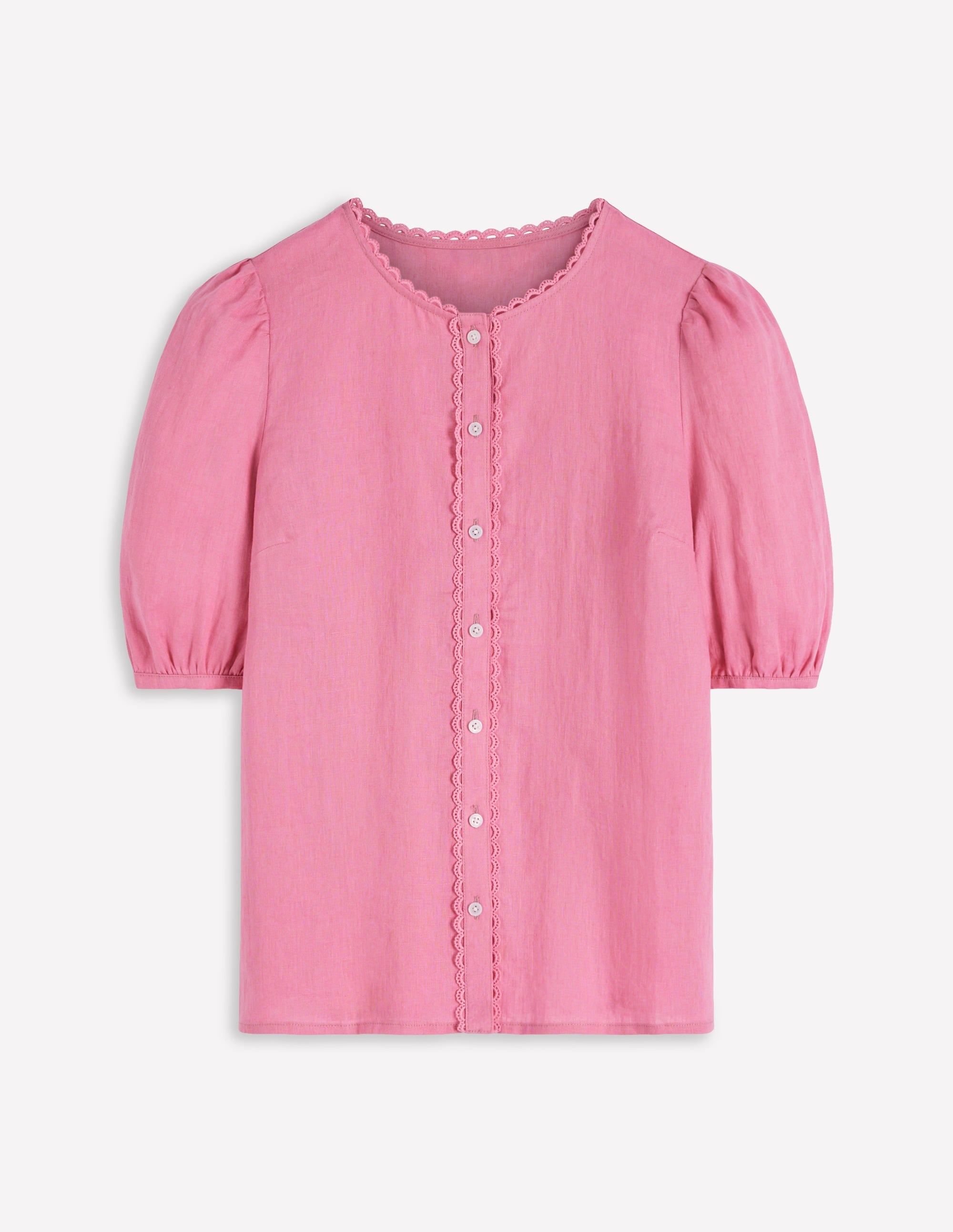 Top manches courtes Leah en lin-Parfait rose - Image 5