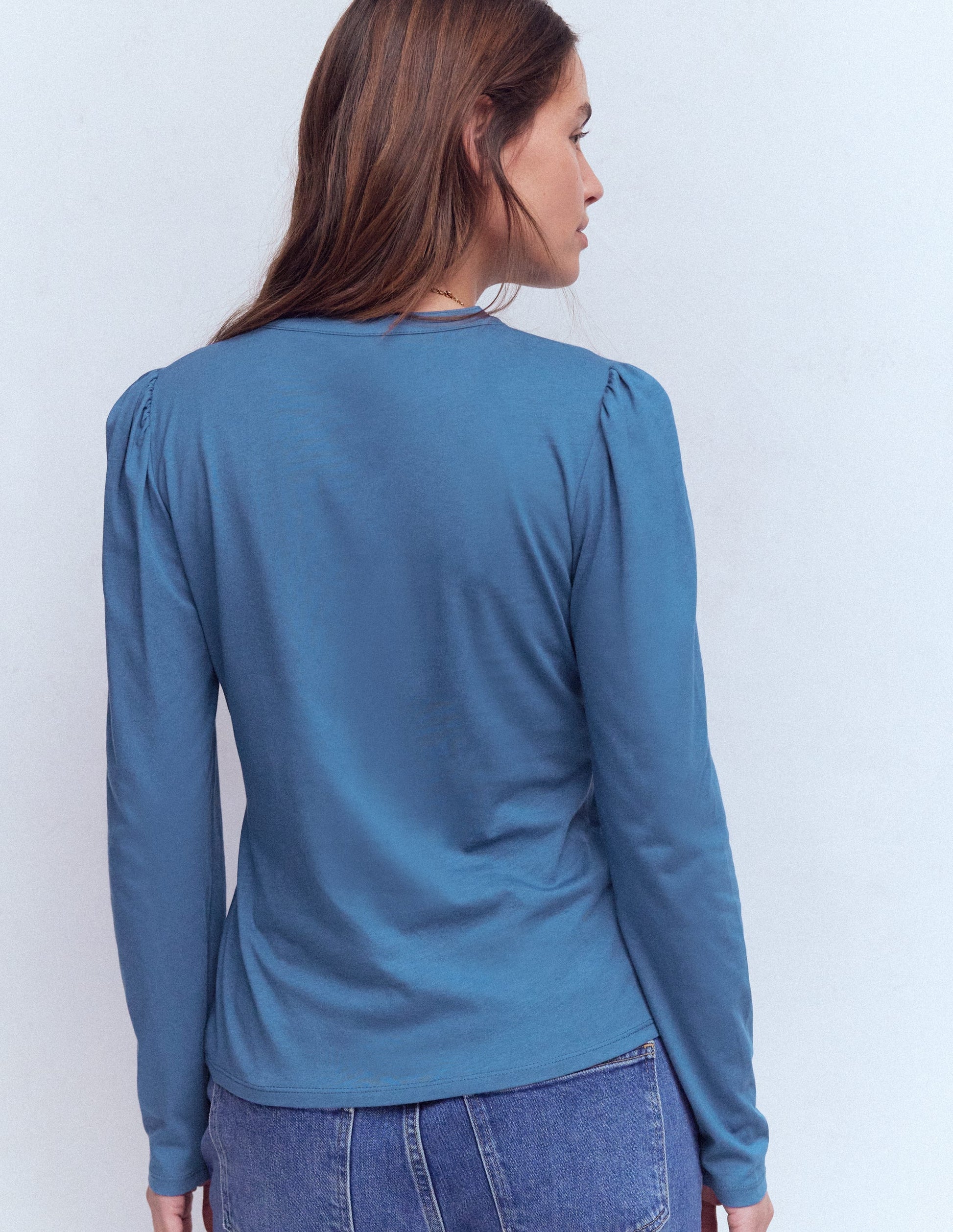 Supersoft Open Neck Henley-True Navy-3