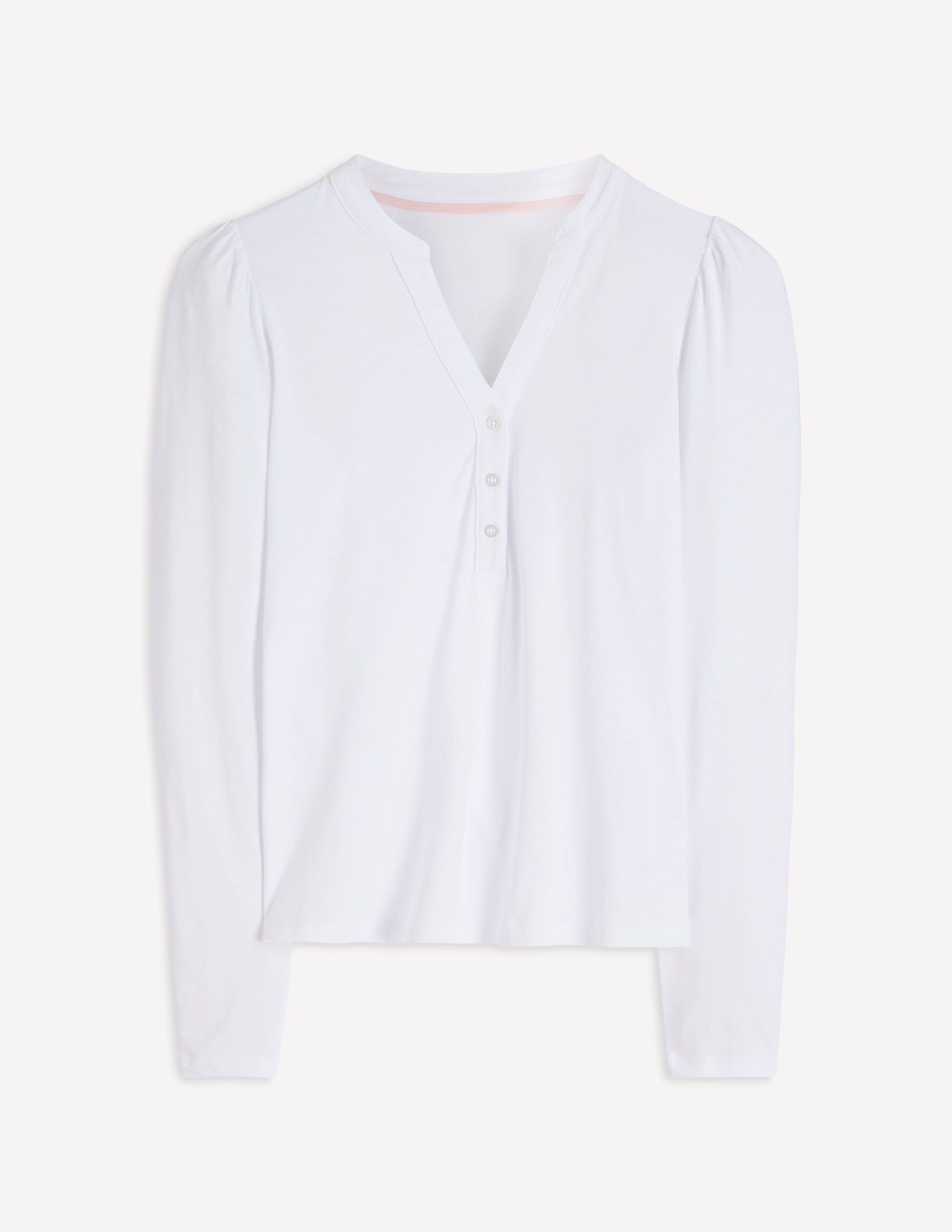 Supersoft Open Neck Henley-White-5