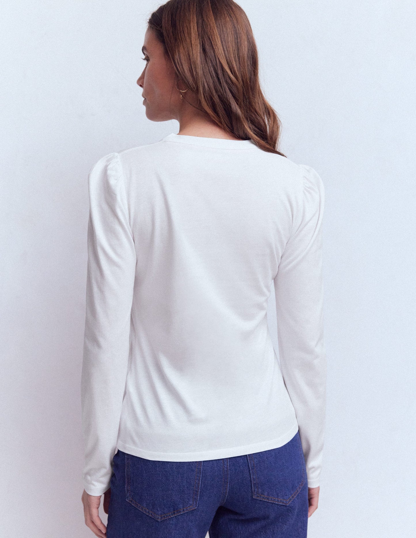 Supersoft Open Neck Henley-White