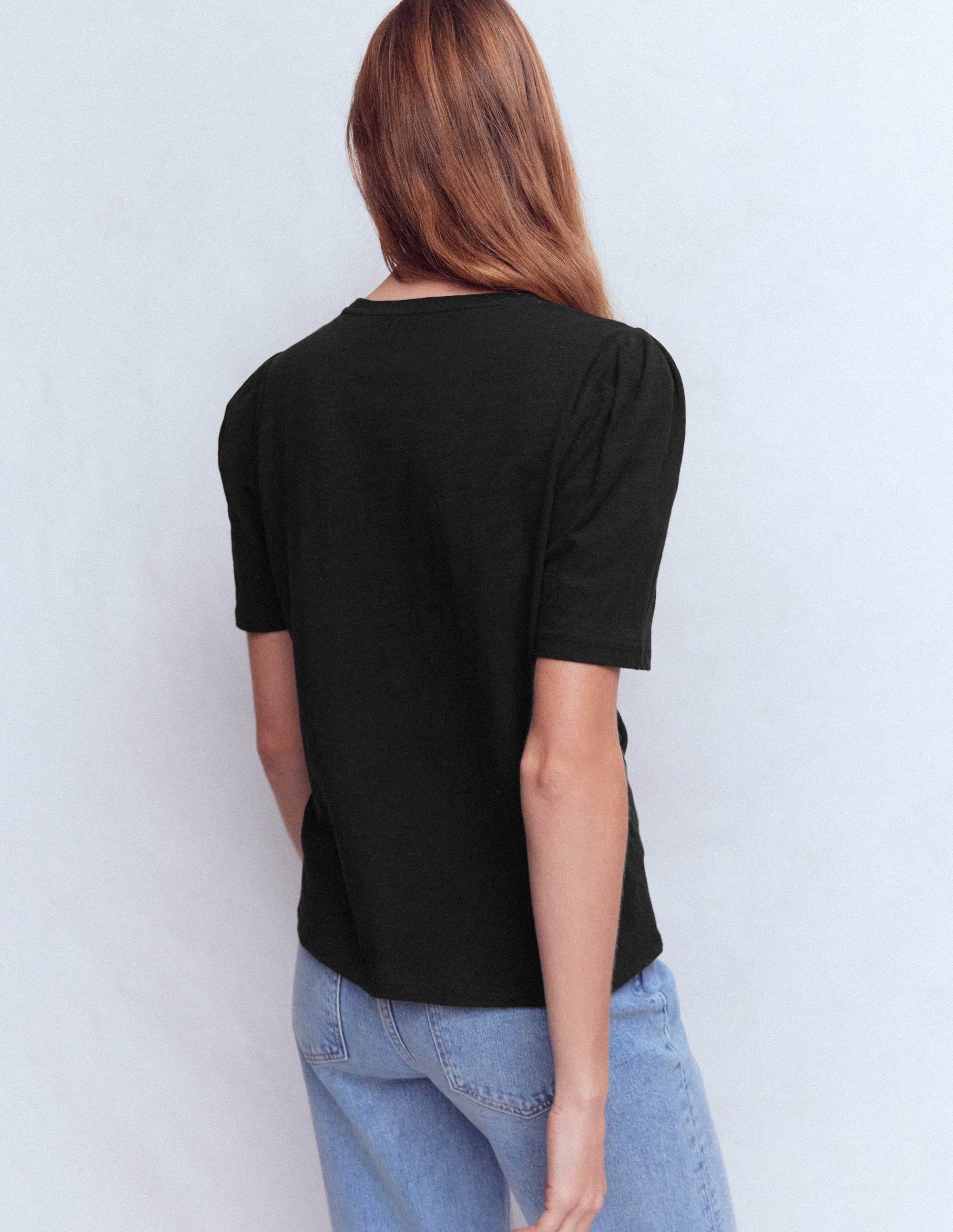 T-shirt Sophie à manches bouffantes-Noir - Image 3
