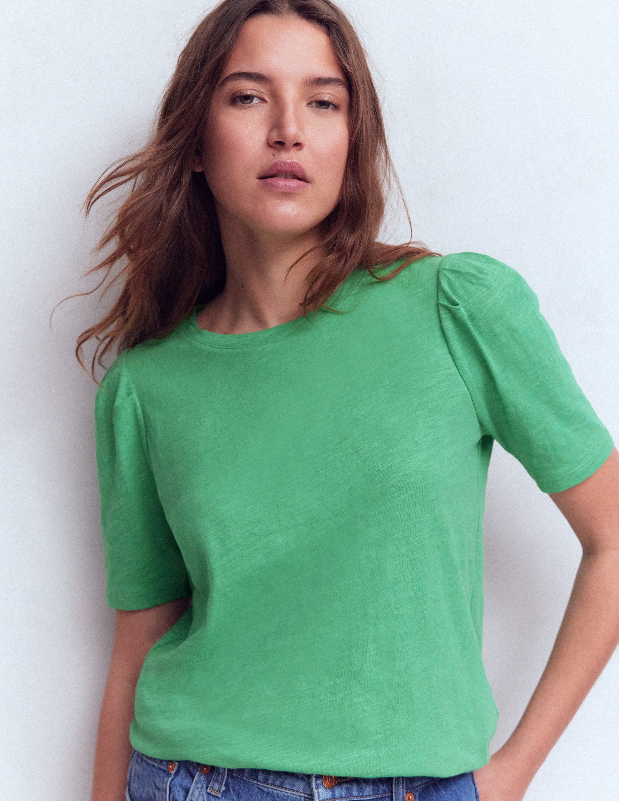 T-shirt Sophie à manches bouffantes-Aloe Grün - Image 4