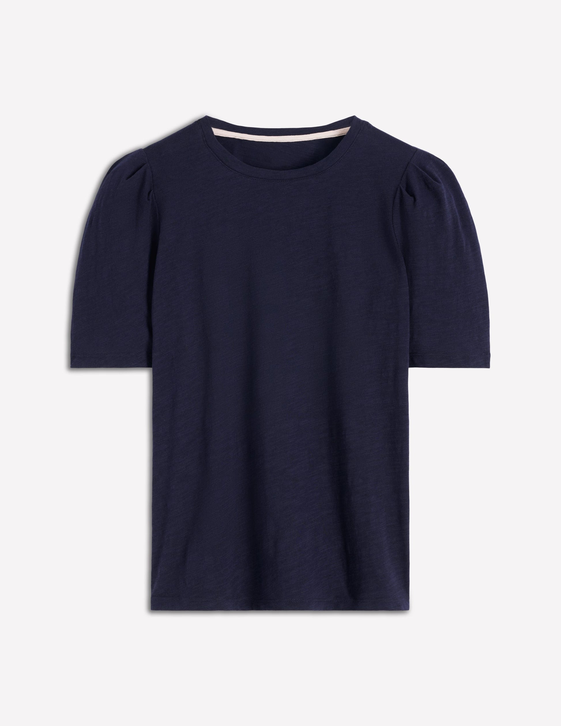 T-Shirt mit Faltendetail am Ärmel-Marineblau-5