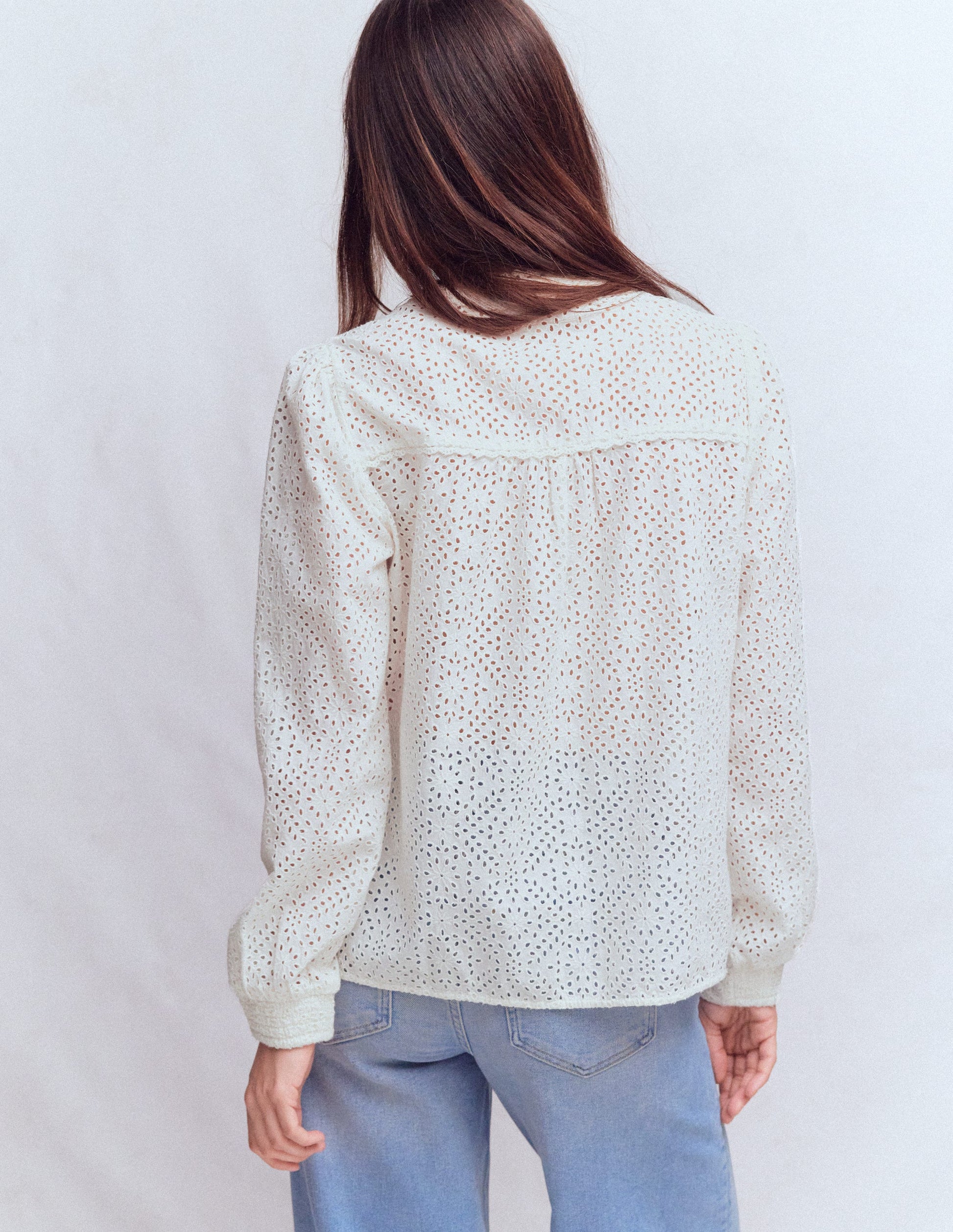 Rhea Trim Insert Broderie Top-White Floral Broderie-3