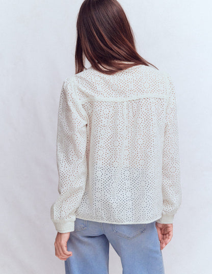 Rhea Trim Insert Broderie Top-White Floral Broderie-3