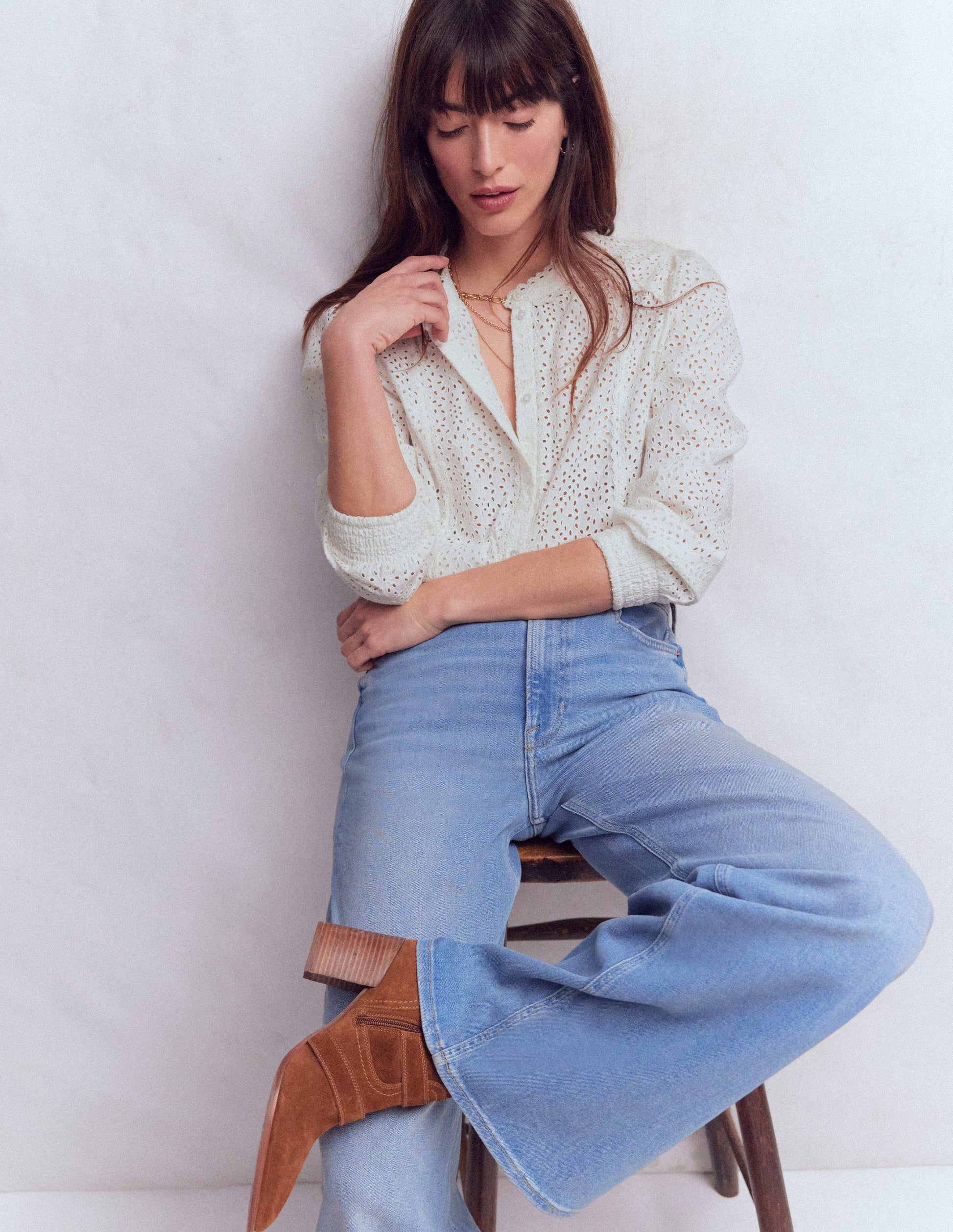 Rhea Trim Insert Broderie Top-White Floral Broderie-4