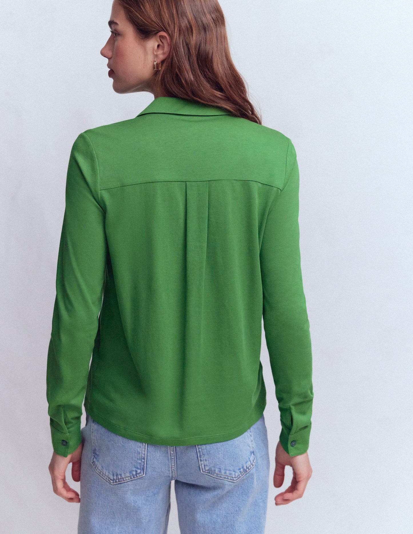 Jerseyhemd mit Besatz-Ackerbohne