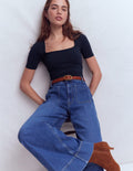 T-shirt Brooke double épaisseur-Bleu marine
