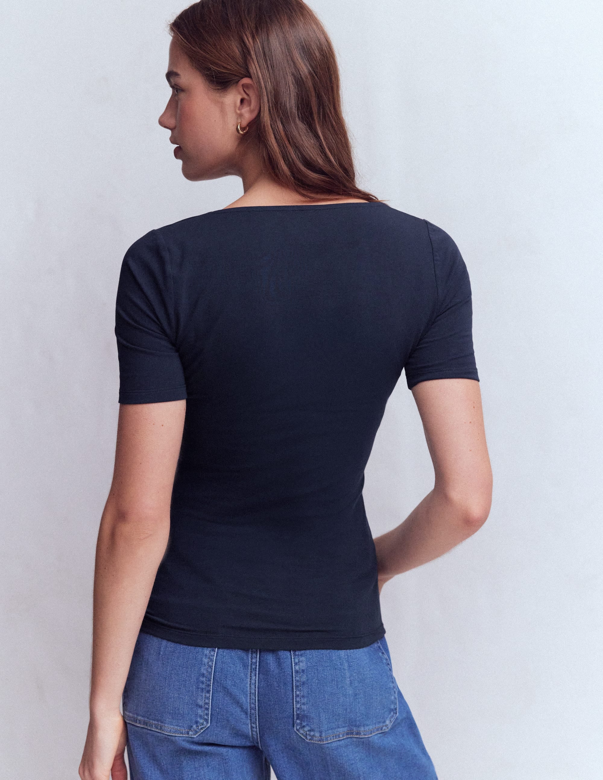 Brooke Doppellagiges T-Shirt-Marineblau - Image 3