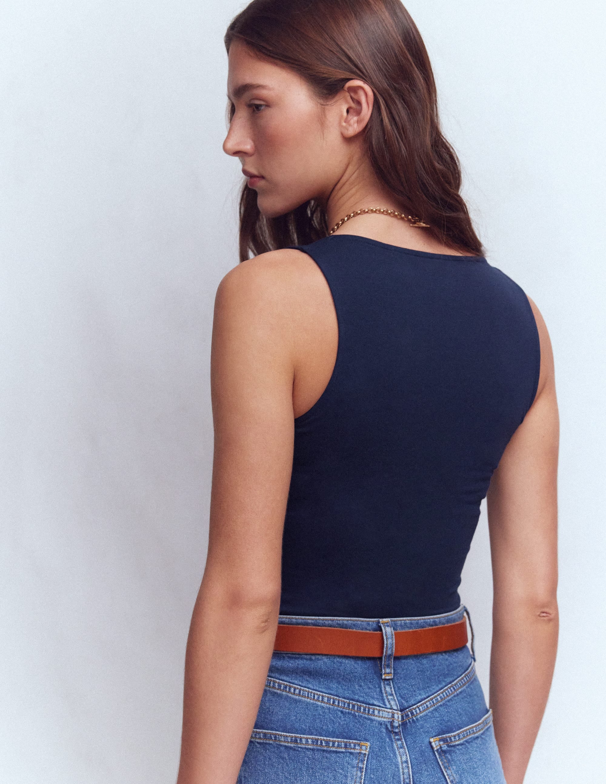 Brooke Doppellagiges Top-Marineblau - Image 3