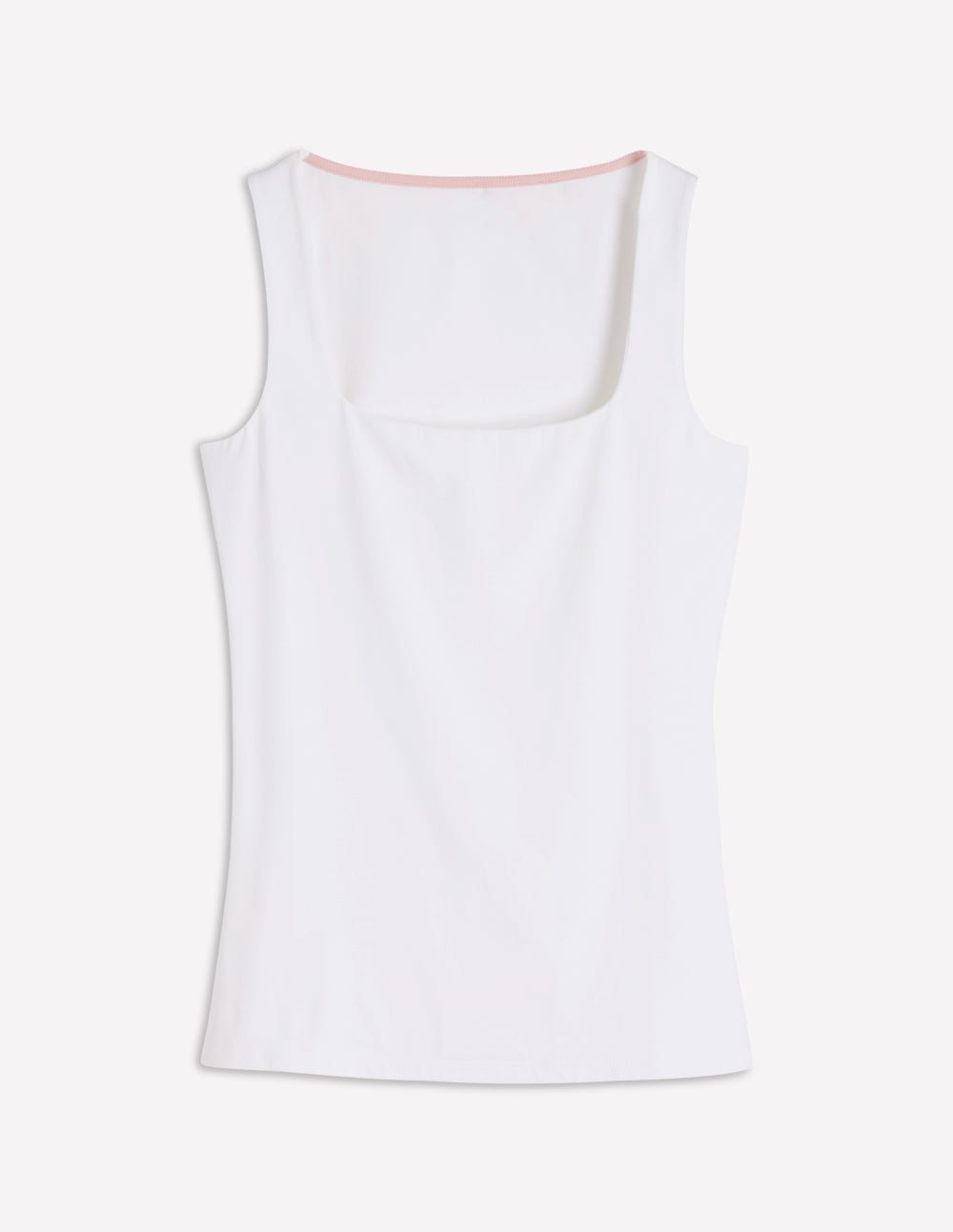 Double Layer Square Neck Vest-White-4