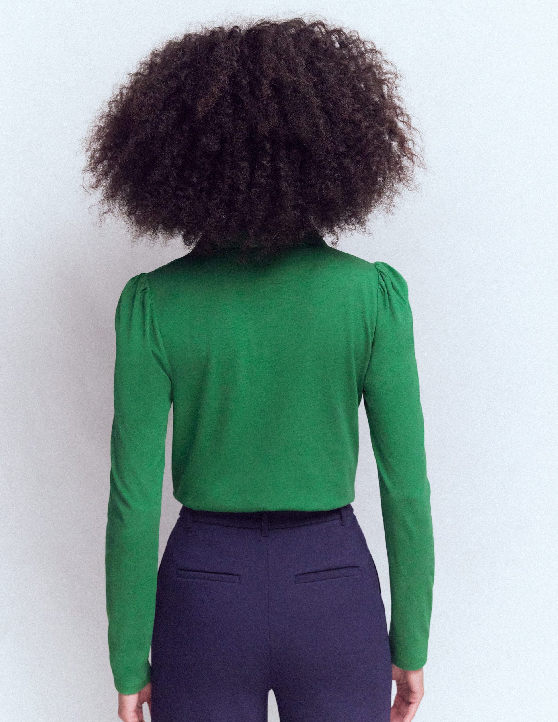 Zip Collar Supersoft Top-Fresh Green-3