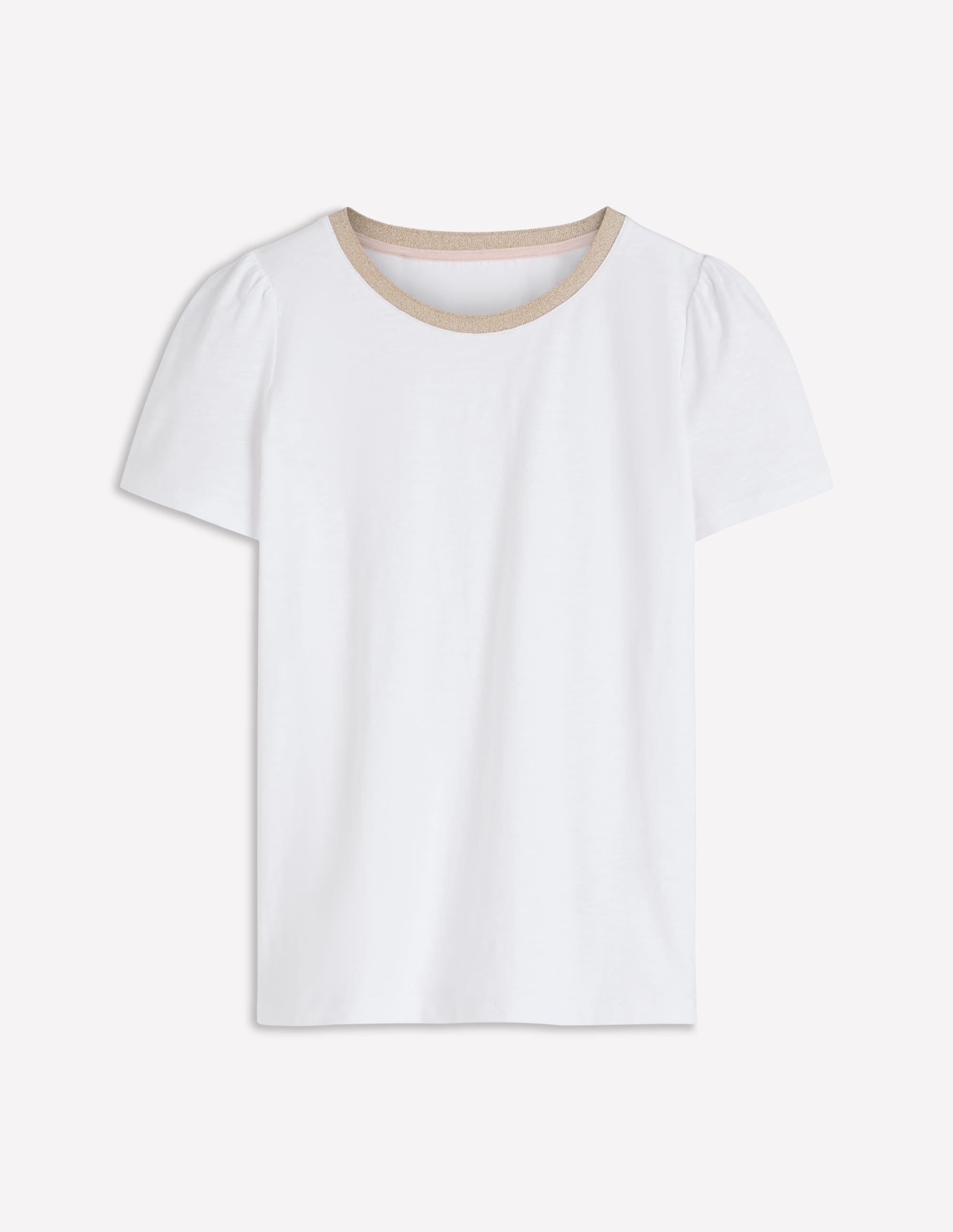 T-Shirt mit Metallic-Besatz-Weiß - Image 5