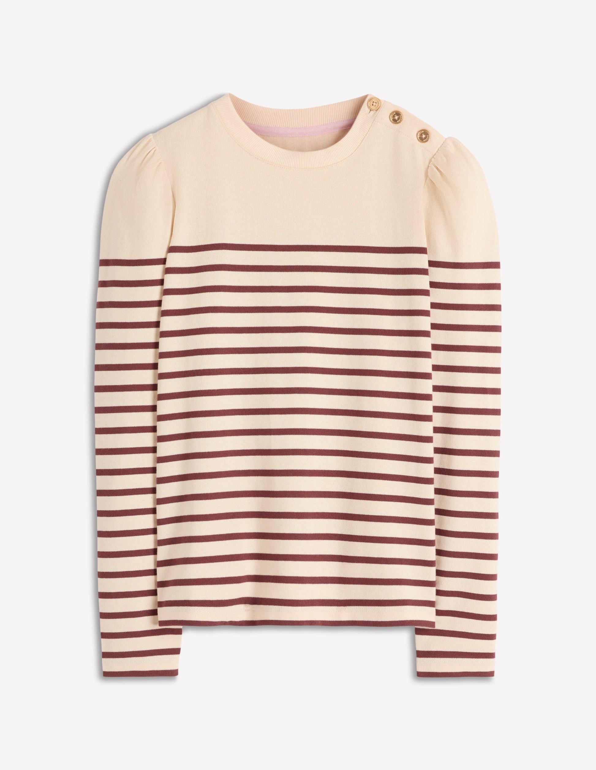 Button Shoulder Mariner-Ivory & Hot Chocolate Stripe-5