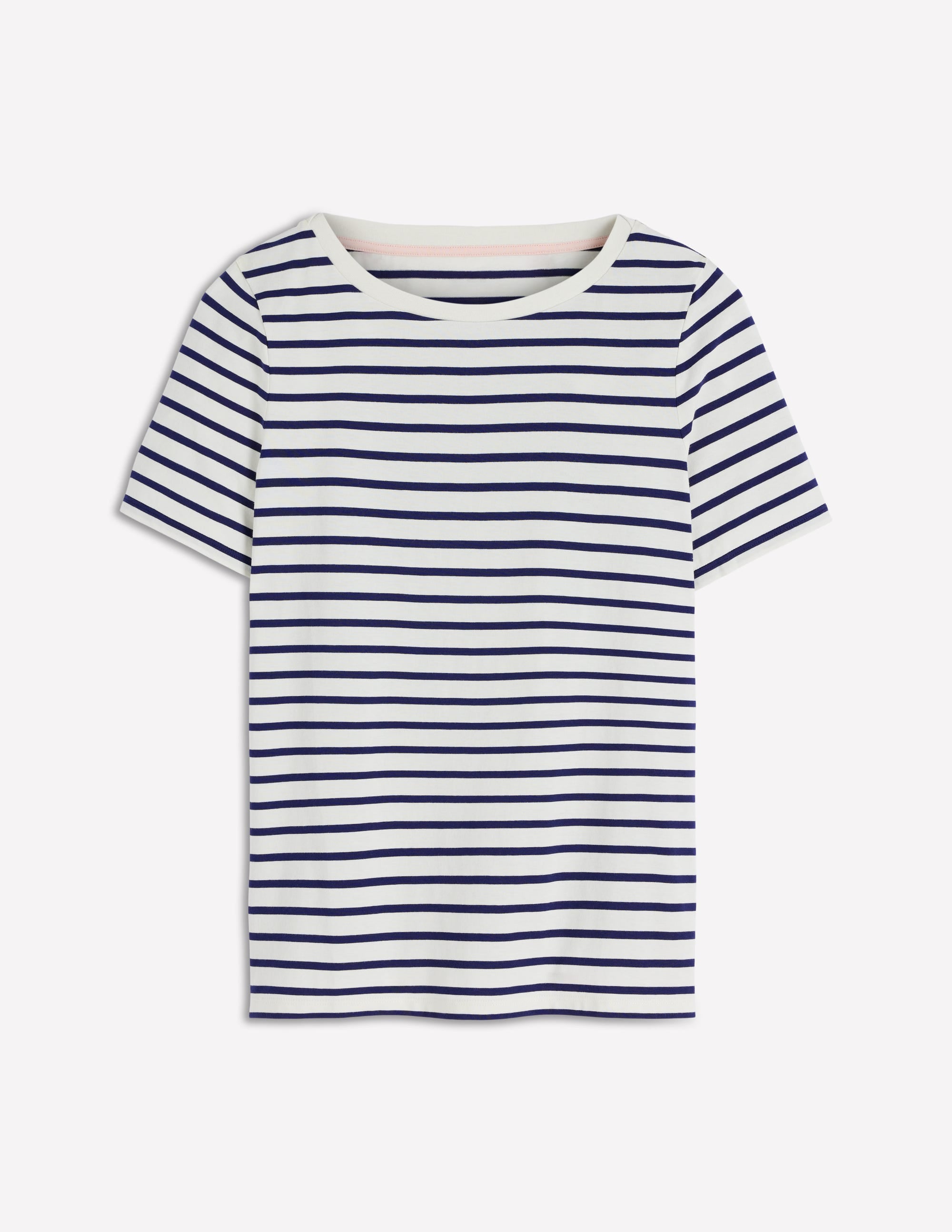 Olivia Kurzärmliges Bretonshirt-Naturweiß, Marineblau - Image 5