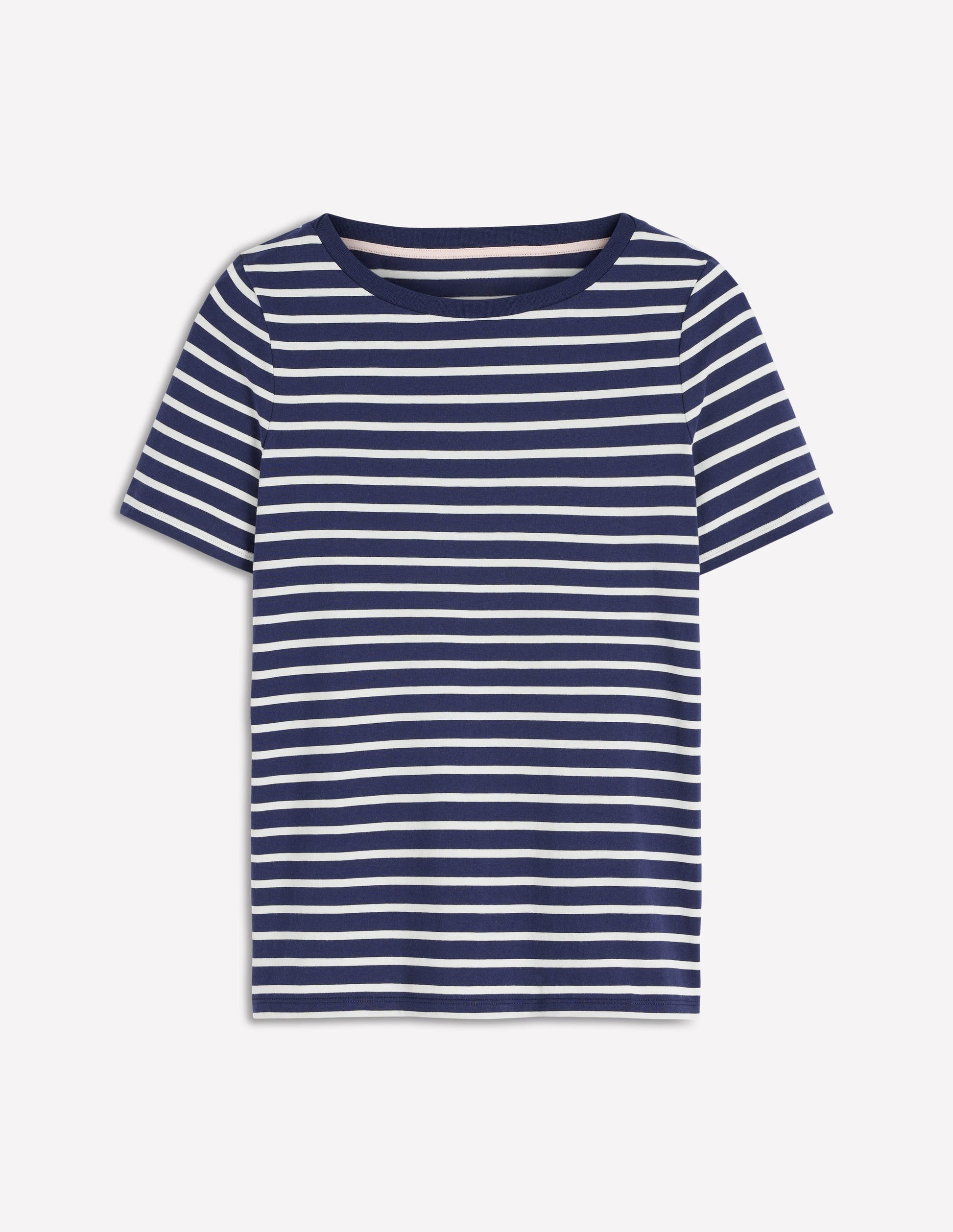 Olivia Kurzärmliges Bretonshirt-Marineblau, Naturweiß-5