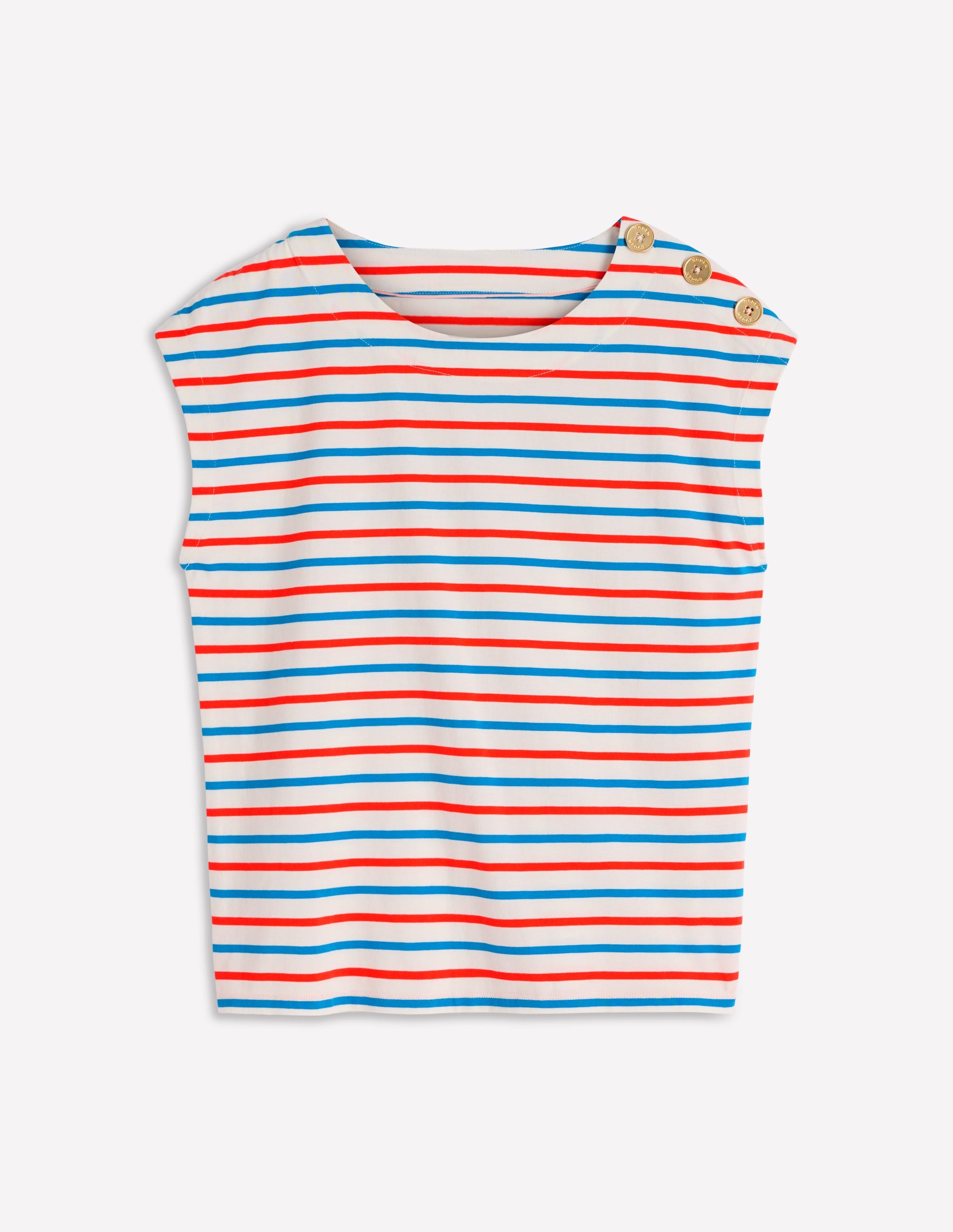 T-Shirt mit Knopfdetail-Feuerwerkskörper, Eisvogelblau - Image 5