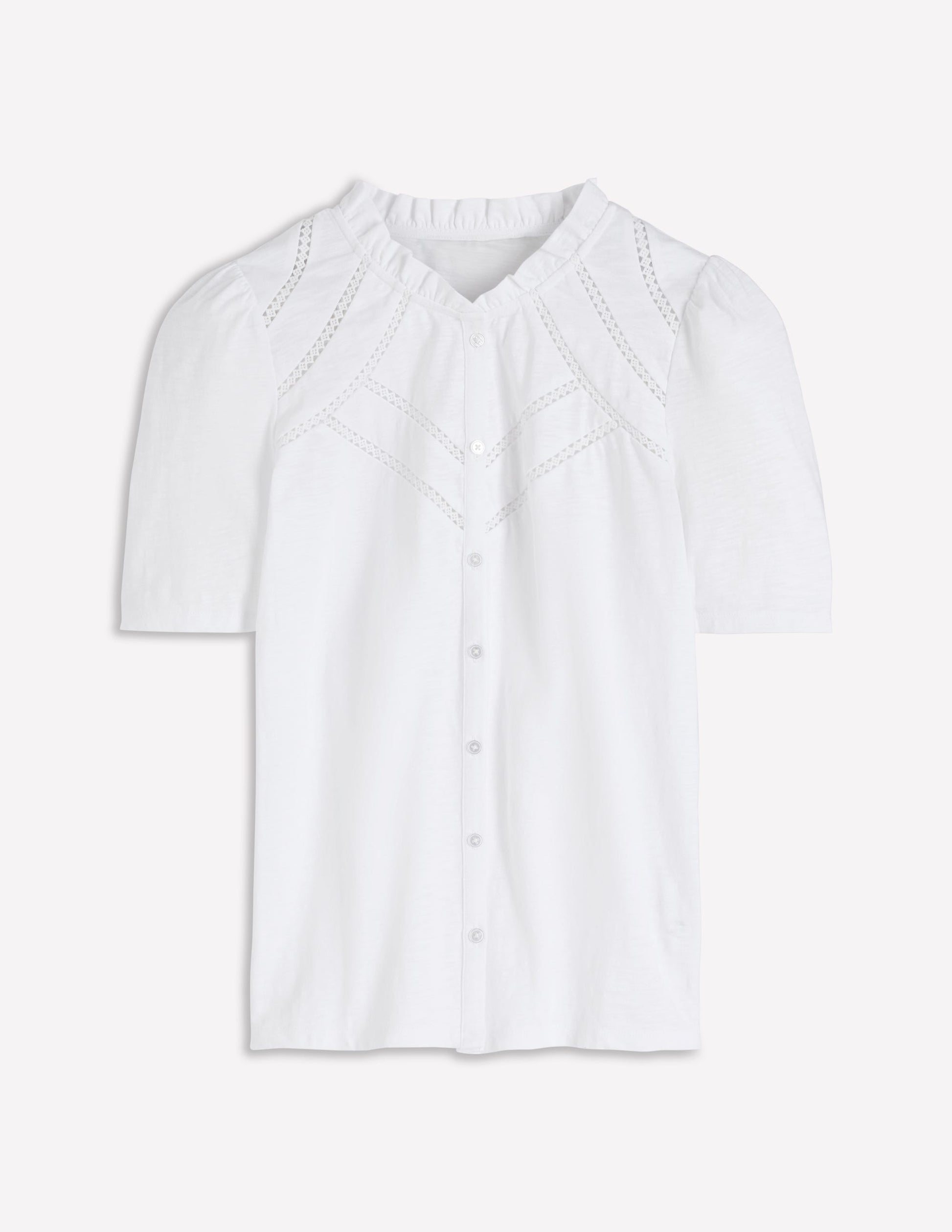 Bea Short Sleeve Shirt-White-5